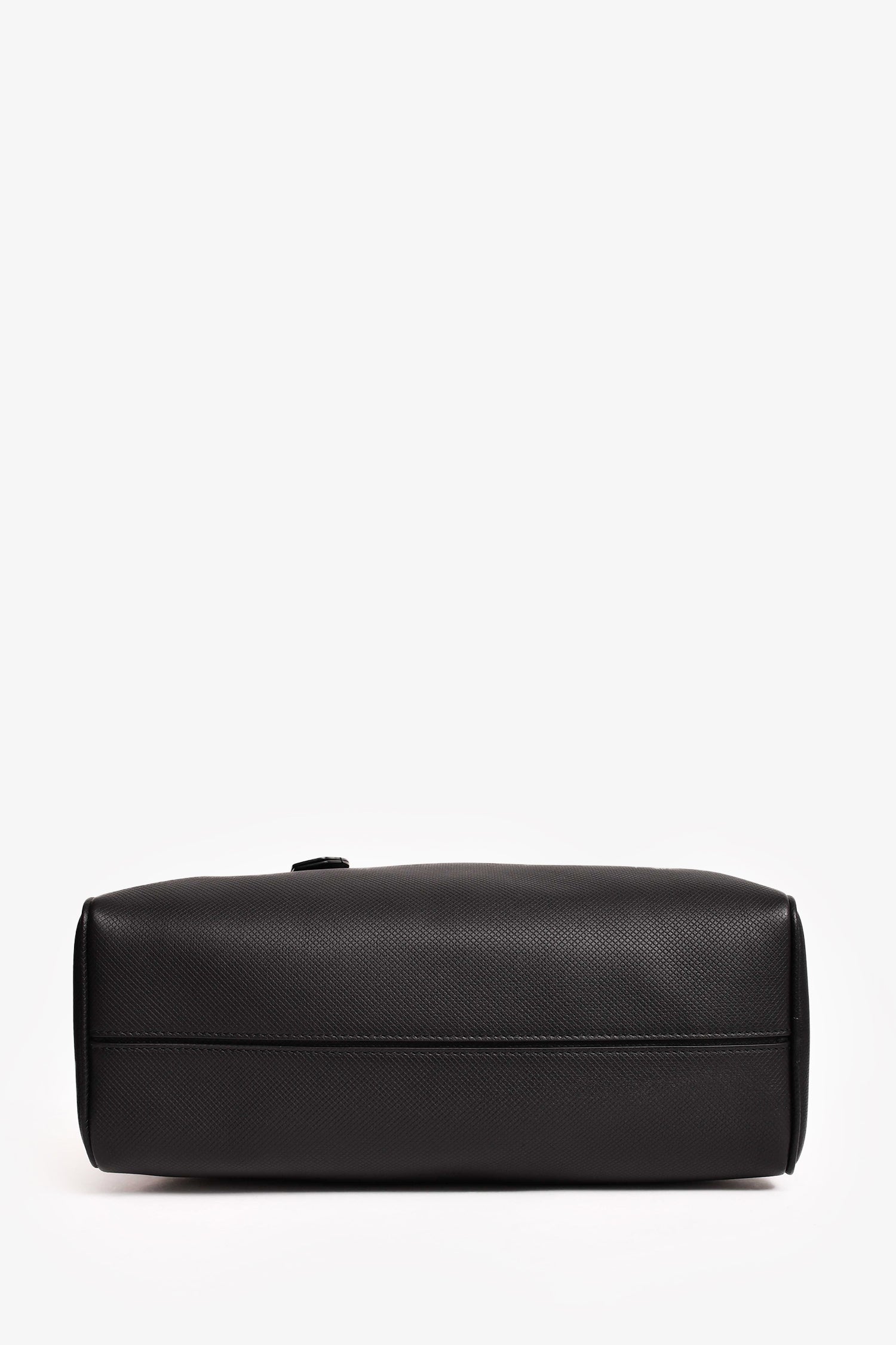 The Row Black Deerskin Leather 'India 12.00' Top Handle Bag