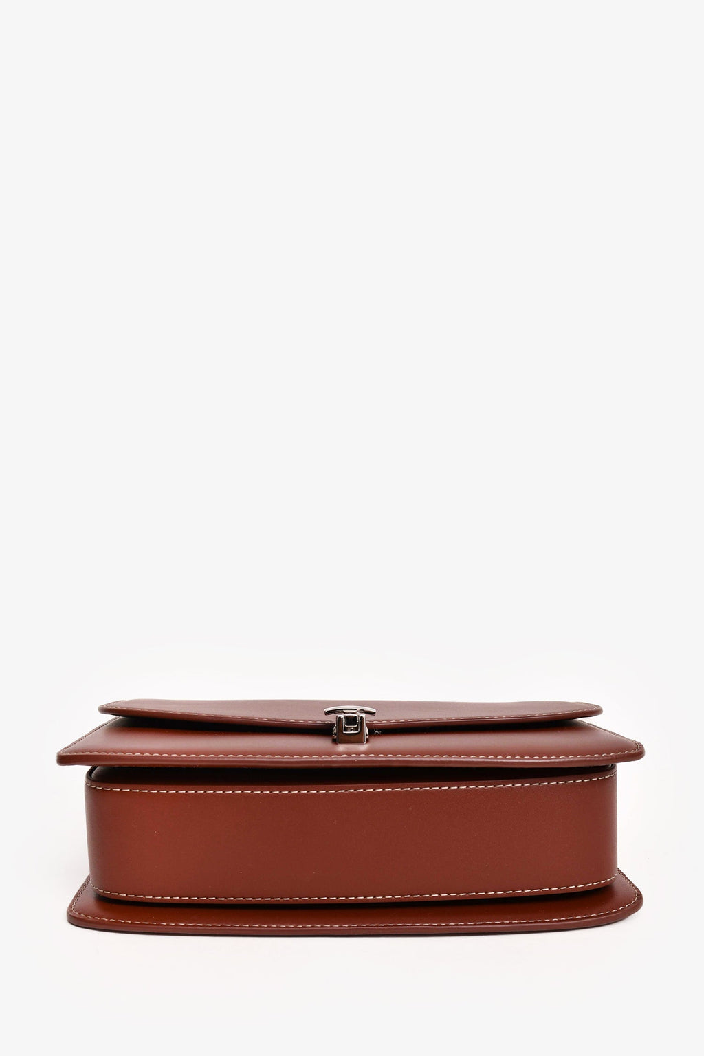 The Row Brown Calfskin Front Clasp 'Sofia 8.75' Shoulder Bag
