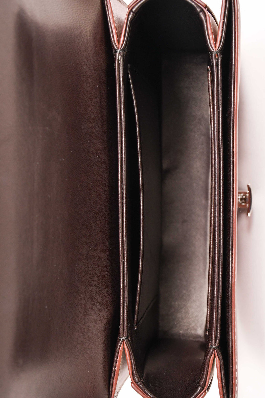 The Row Brown Calfskin Front Clasp 'Sofia 8.75' Shoulder Bag