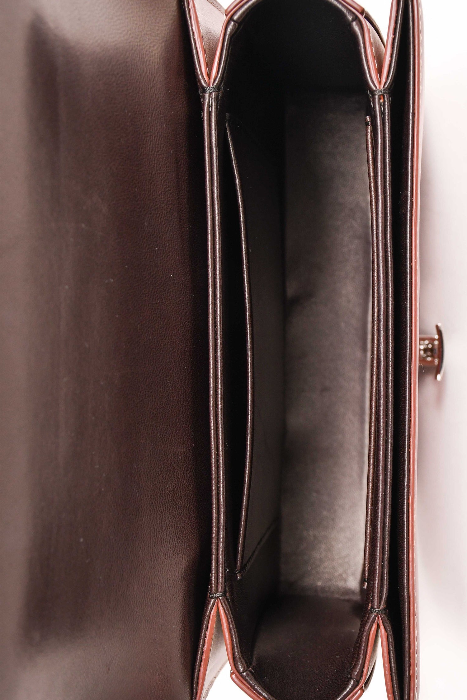 The Row Brown Calfskin Front Clasp 'Sofia 8.75' Shoulder Bag