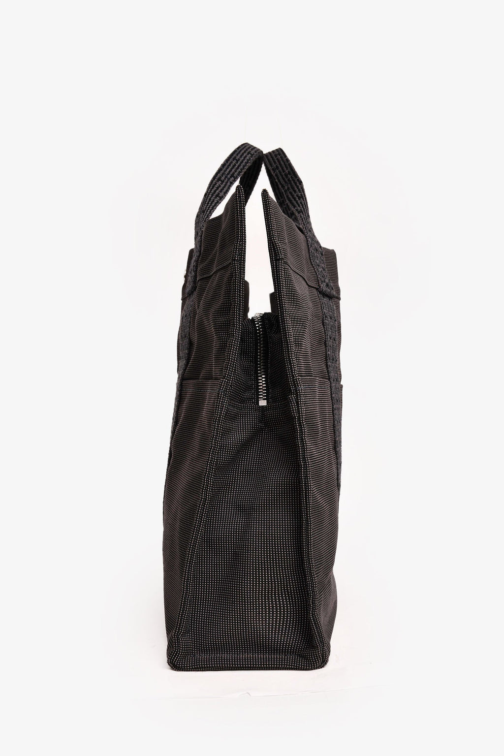 Hermès Grey Patterned Toile 'Herline' MM Tote