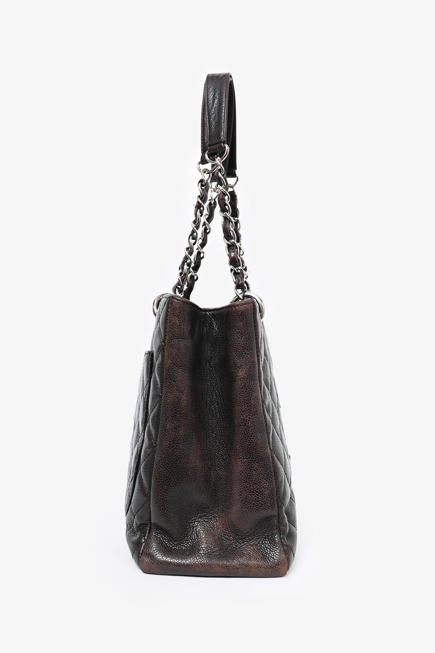 Pre-Loved Chanel™ 2006 Brown Caviar Grand Shopping Tote (As Is)