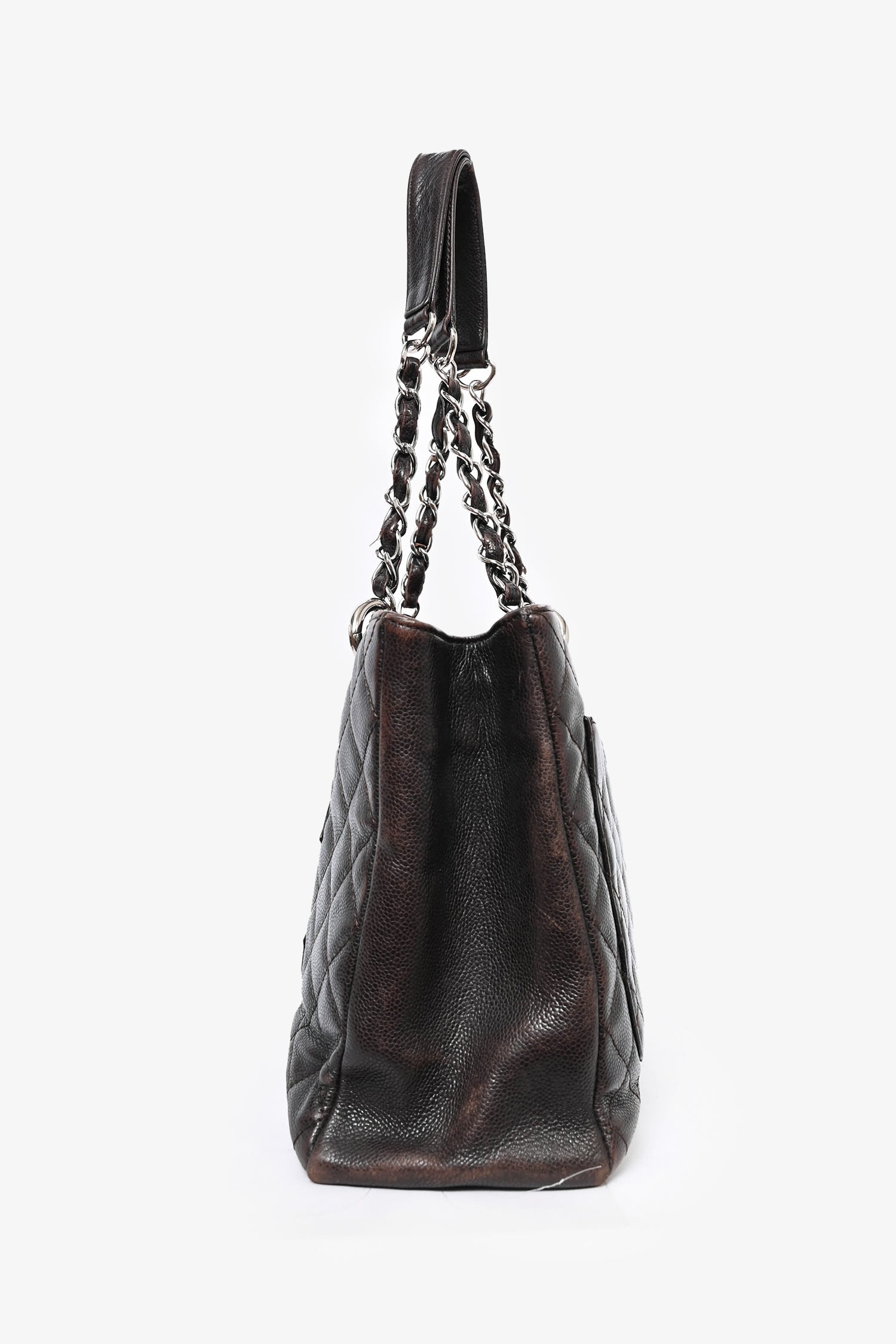 Pre-Loved Chanel™ 2006 Brown Caviar Grand Shopping Tote (As Is)