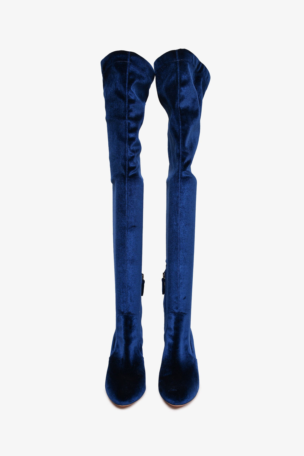 Aquazurra Blue Suede Knee High Boots Size 36.5