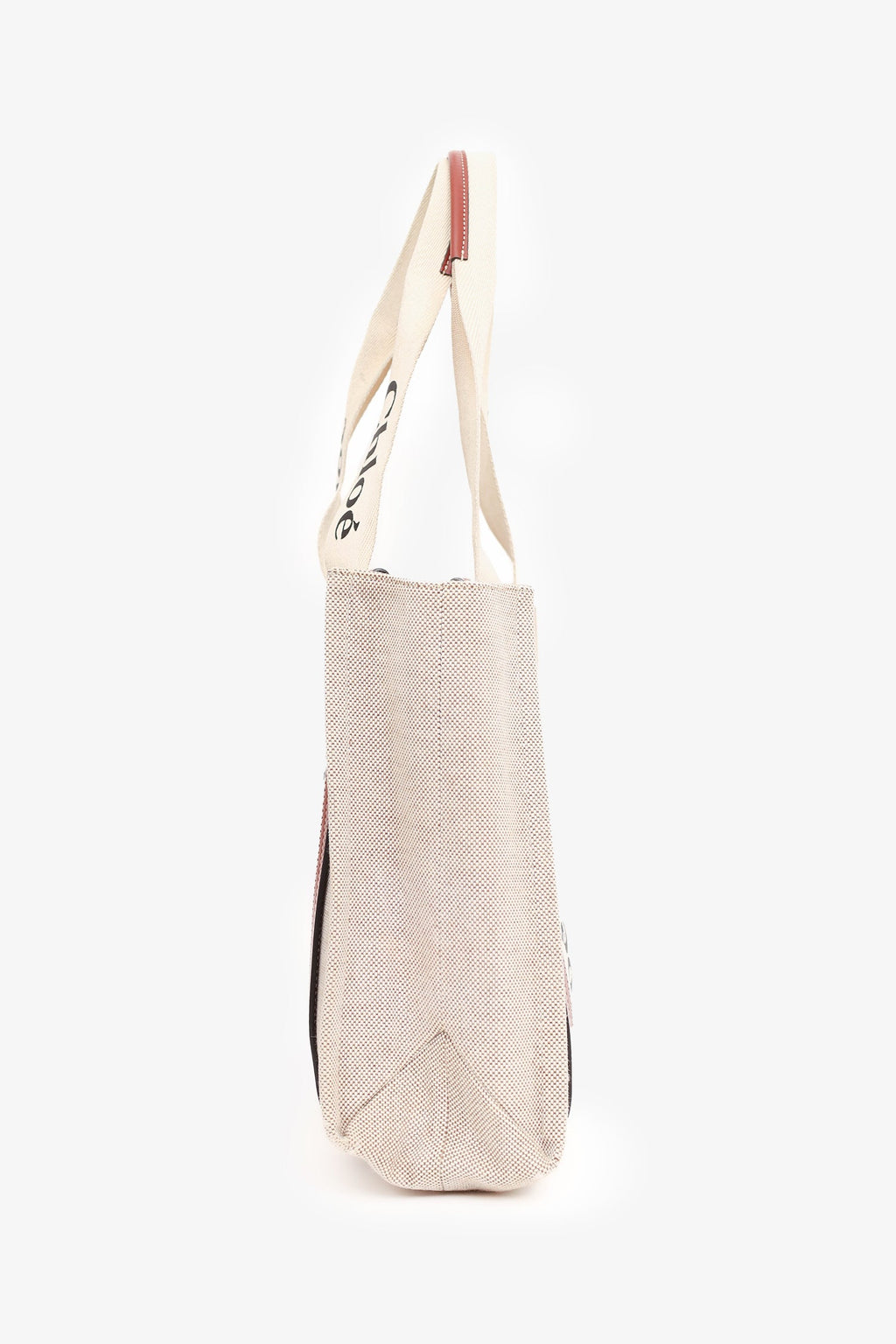 Chloe Beige Linen 'Woody' Tote Bag