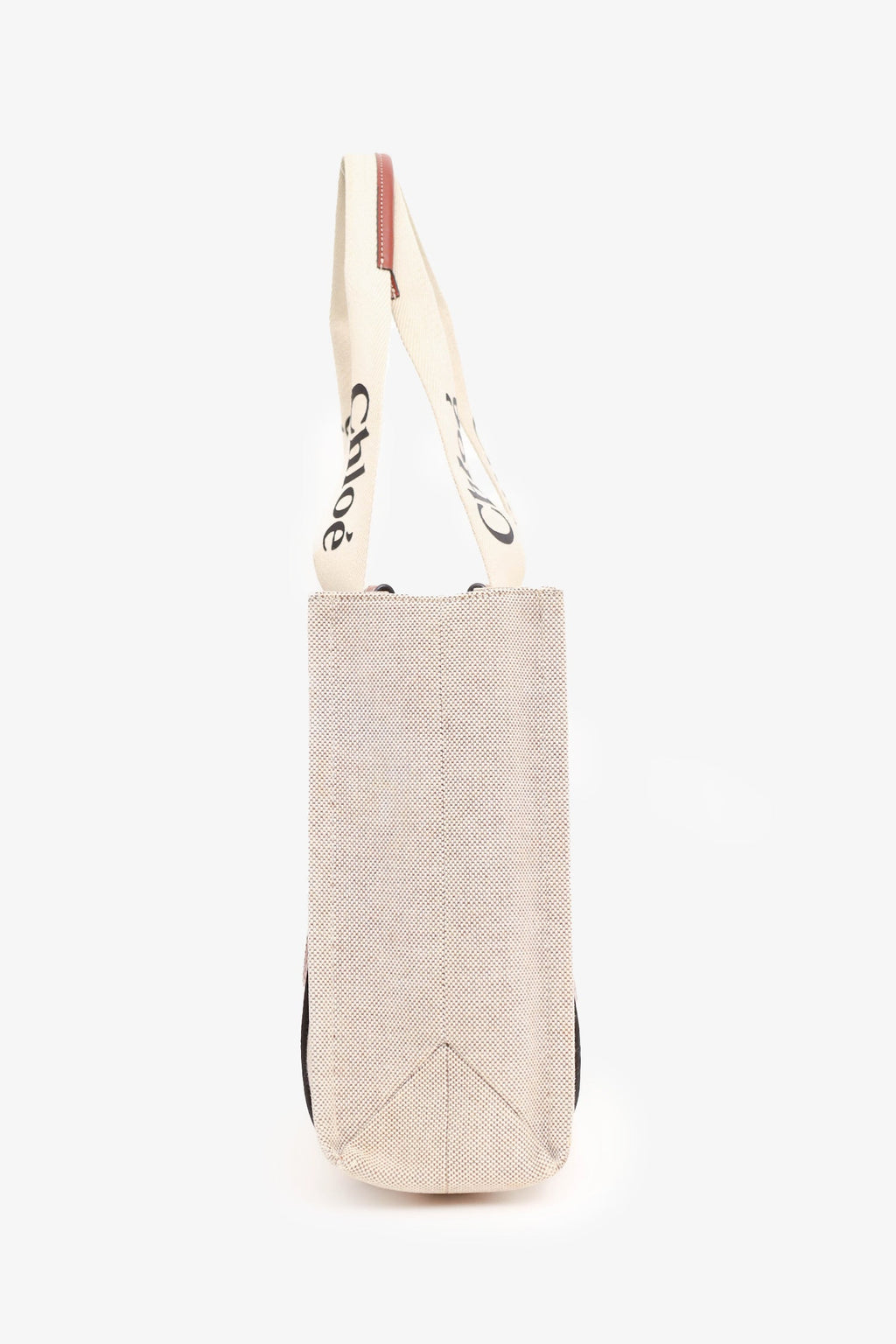 Chloe Beige Linen 'Woody' Tote Bag