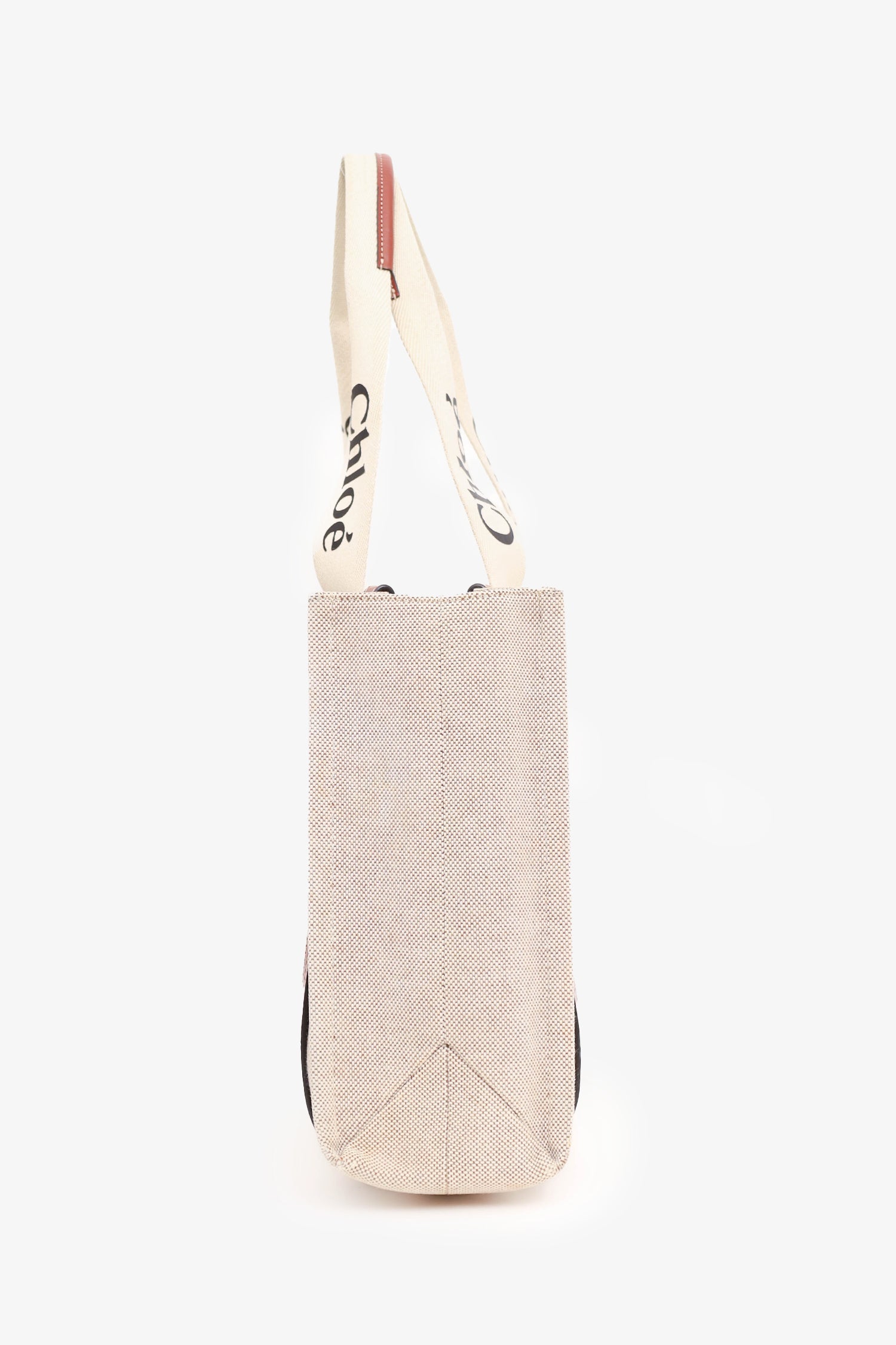 Chloe Beige Linen 'Woody' Tote Bag