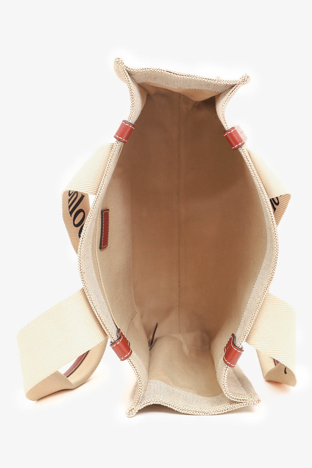 Chloe Beige Linen 'Woody' Tote Bag