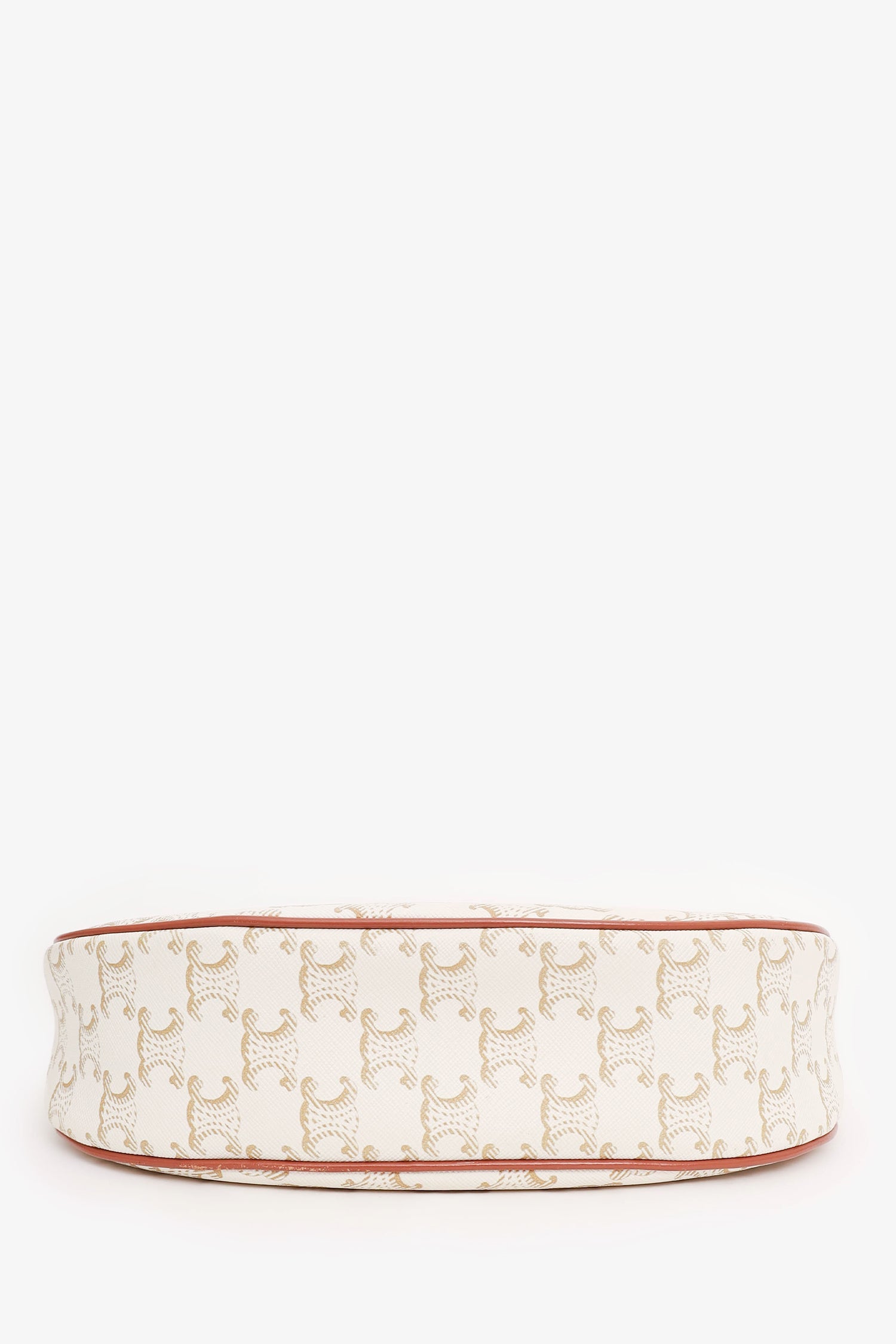 Celine White Canvas Triomphe Ava Shoulder Bag