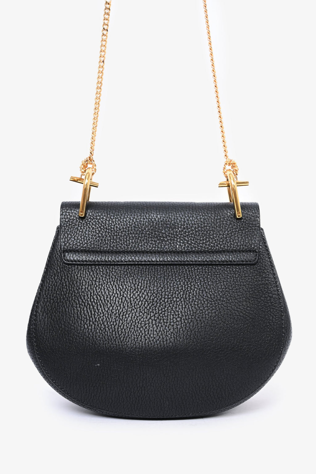 Chloe Black Grained Leather Drew Bag