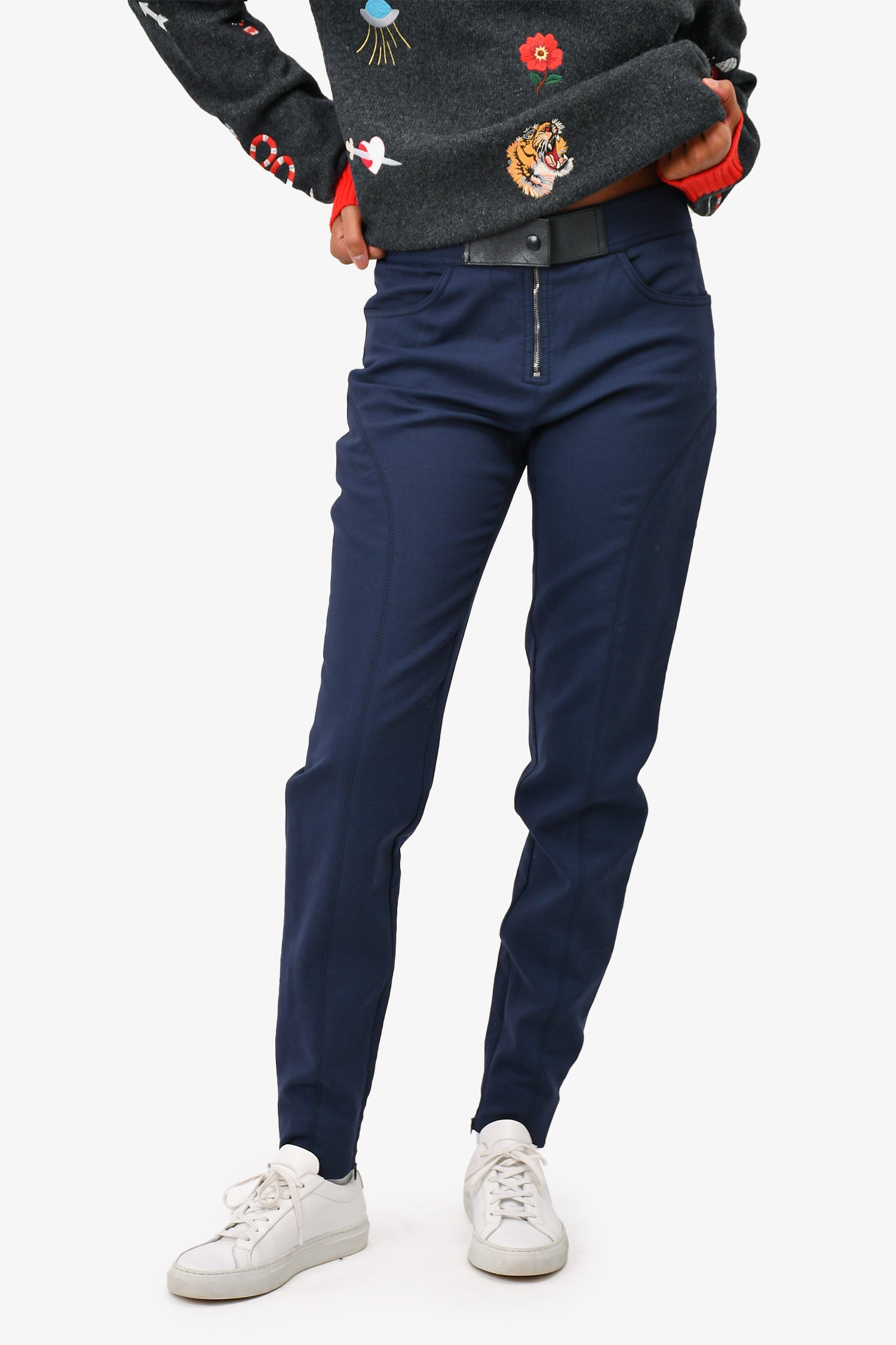 Tom Ford Navy Wool Tapered Leg Pants Size 40