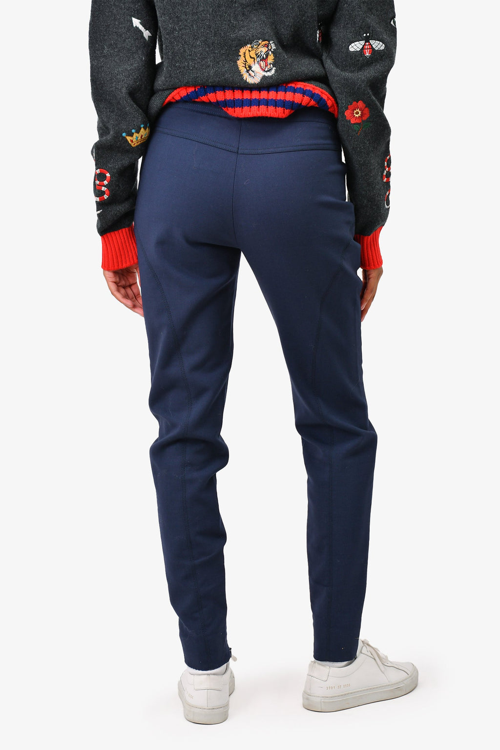 Tom Ford Navy Wool Tapered Leg Pants Size 40