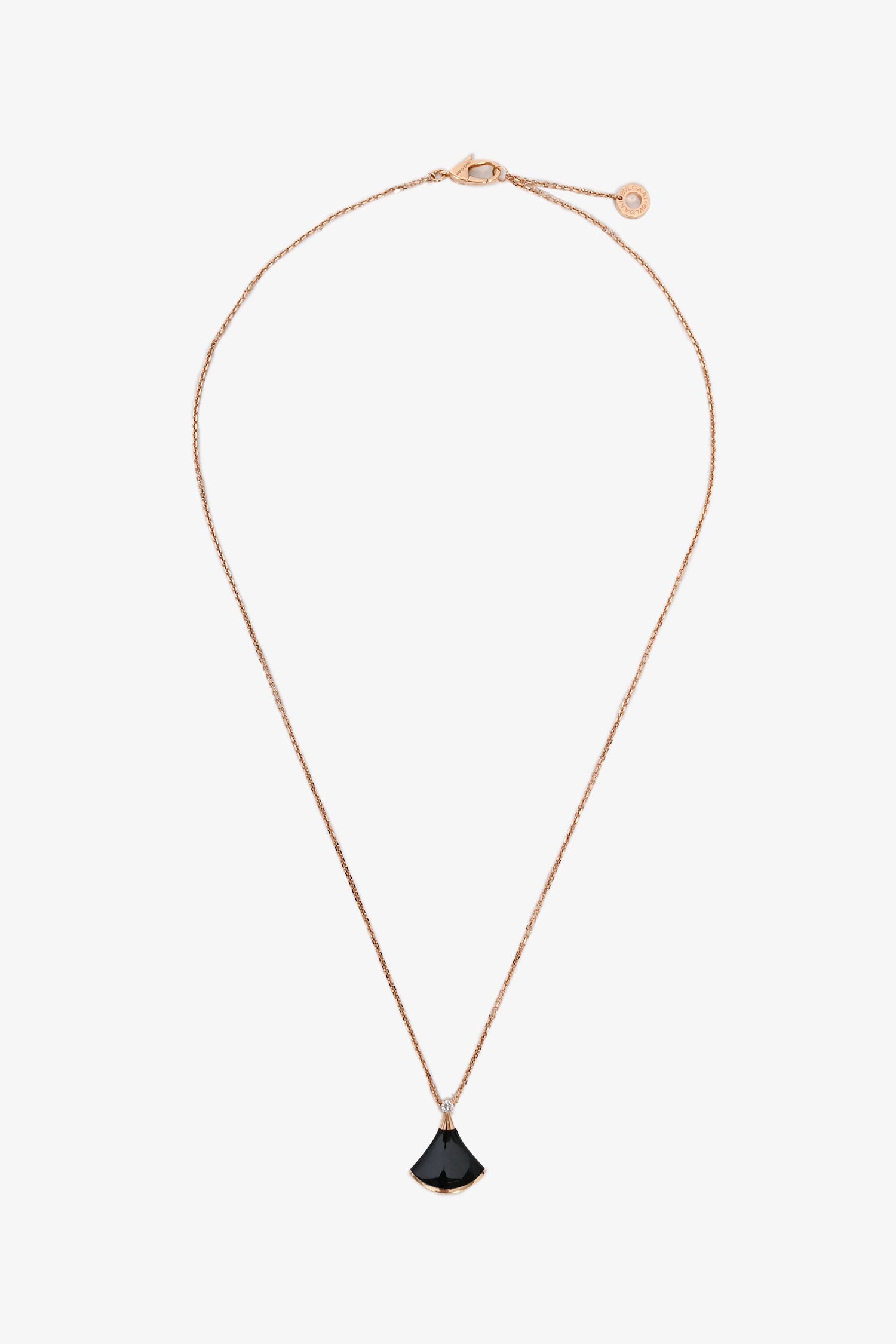 Bvlgari 18K Rose Gold Diamond Onyx 'Divas Dream' Necklace
