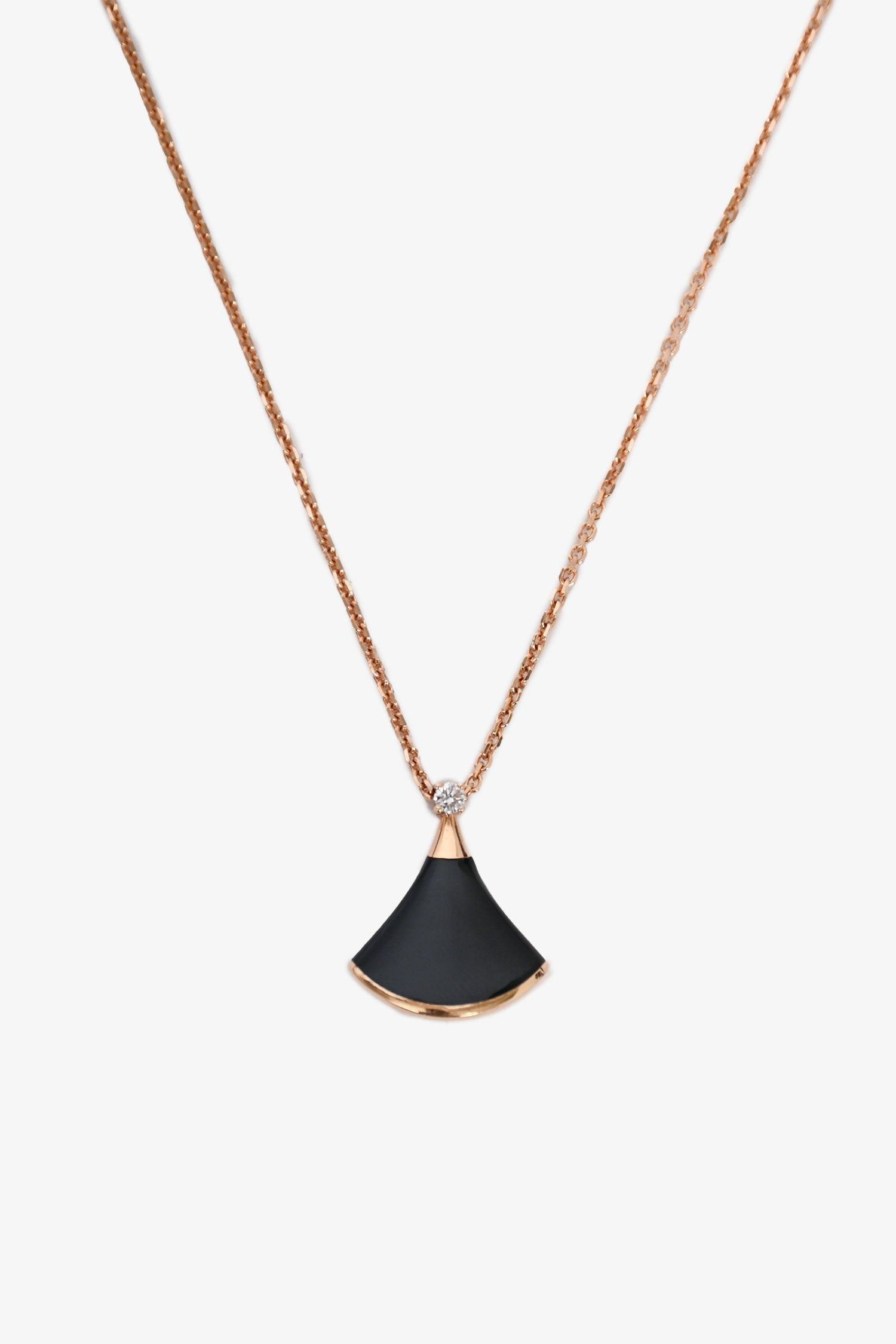Bvlgari 18K Rose Gold Diamond Onyx 'Divas Dream' Necklace