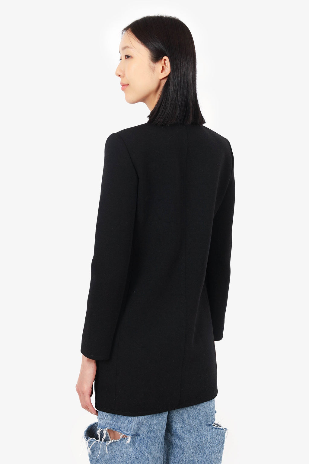 Saint Laurent Black Wool Tunic Dress Size 38