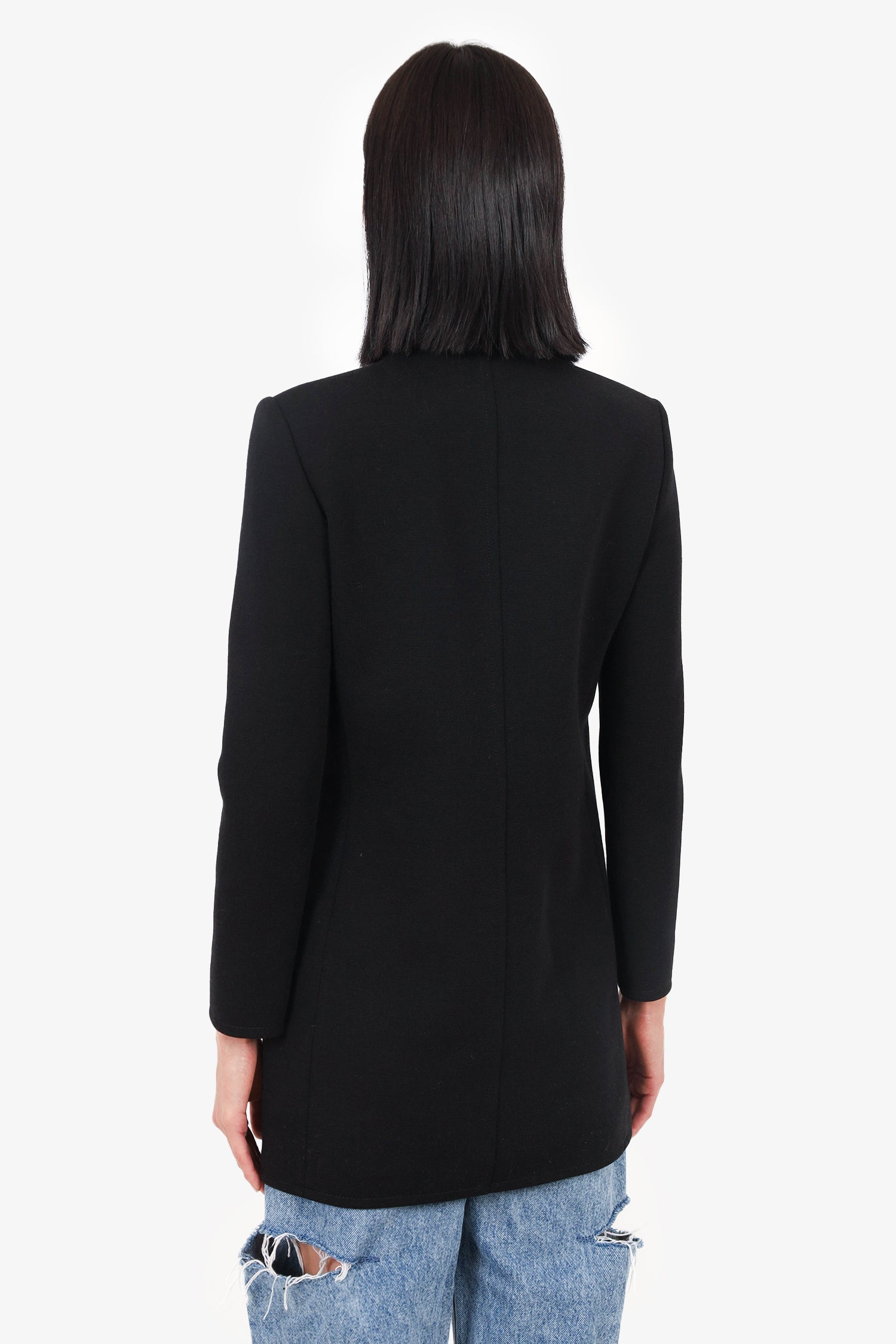 Saint Laurent Black Wool Tunic Dress Size 38