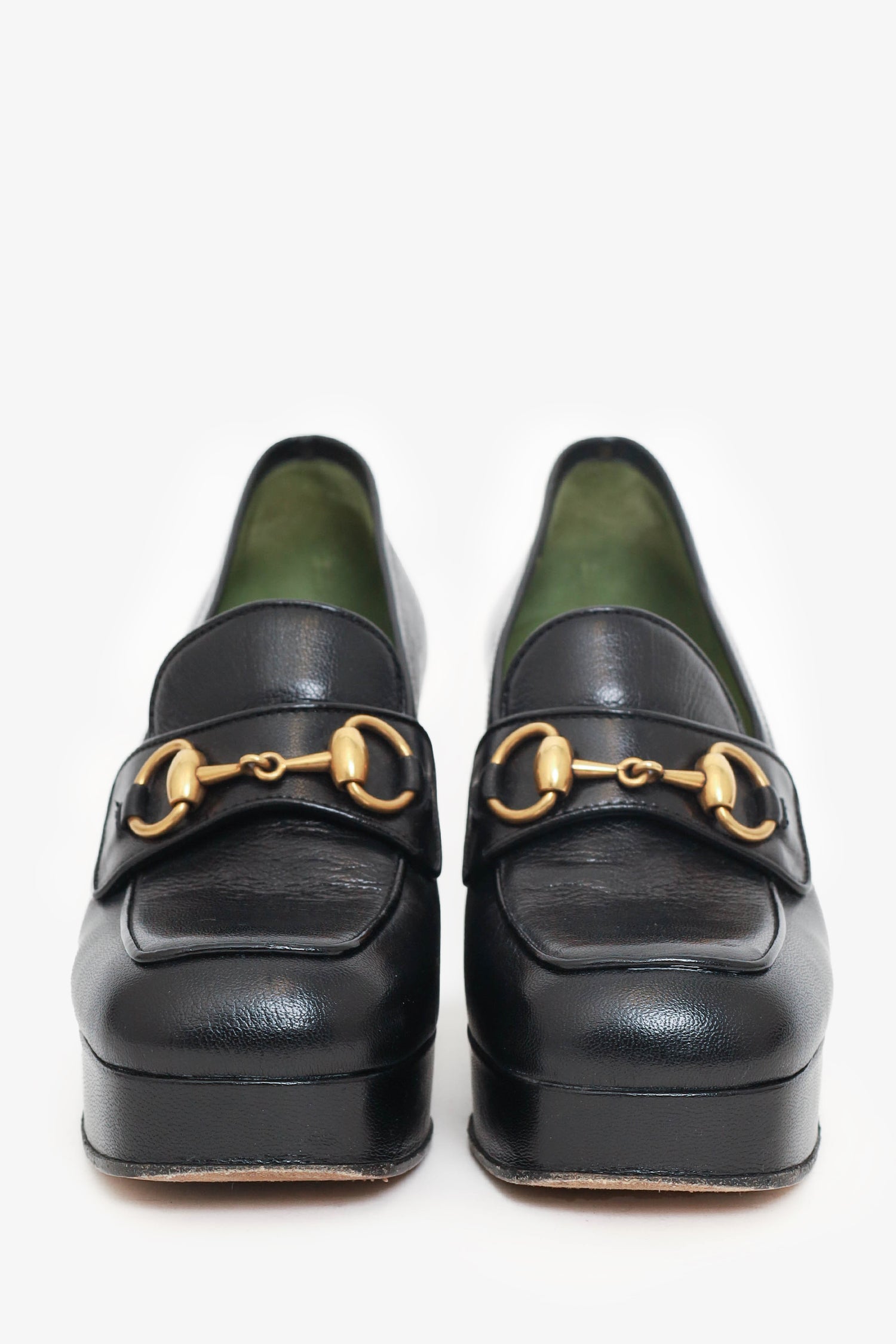 Gucci Black Leather Houdan Platform Loafer Size 36.5