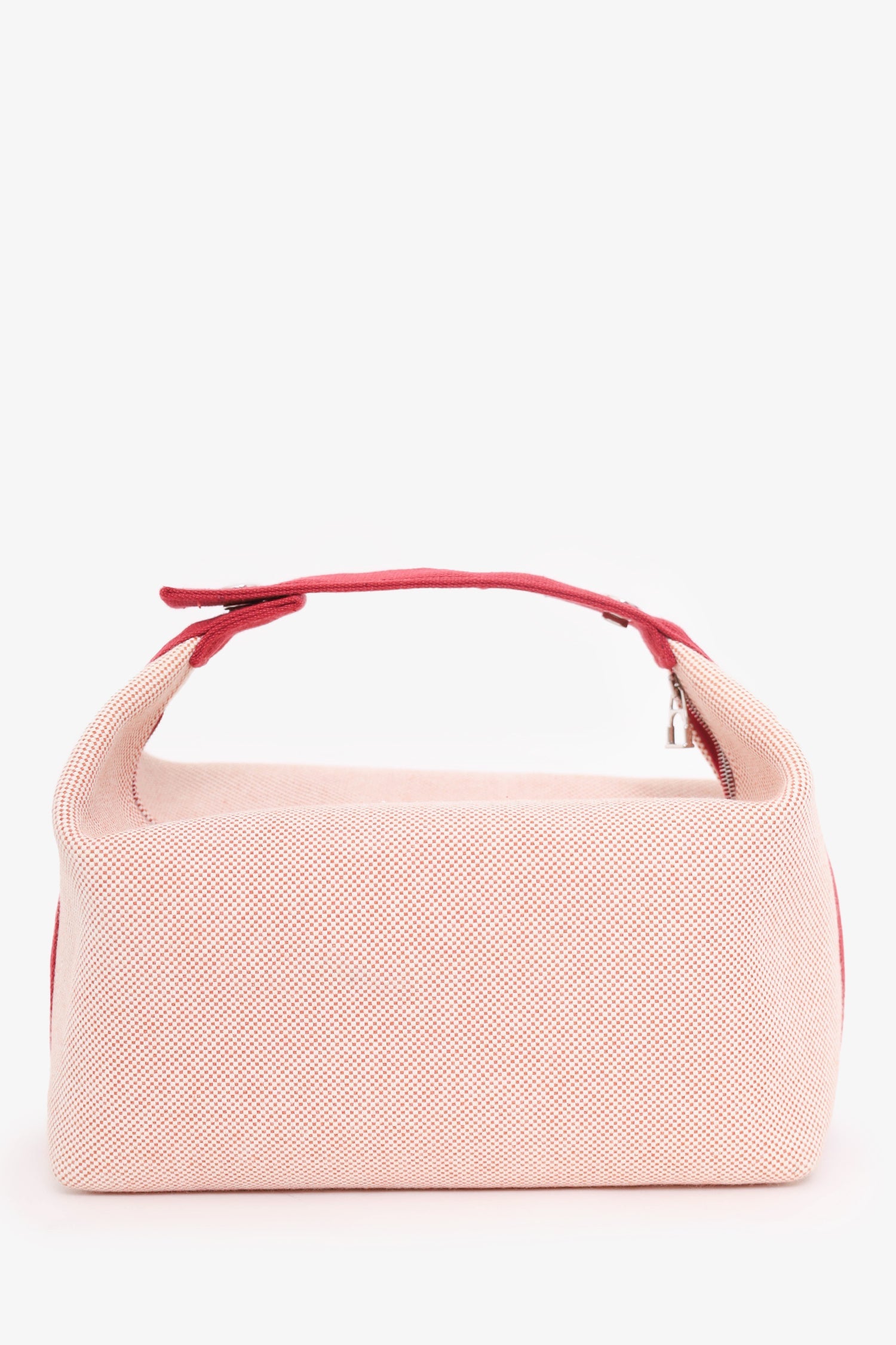 Hermès Red/Beige Canvas Large Bride-A-Brac Pouch