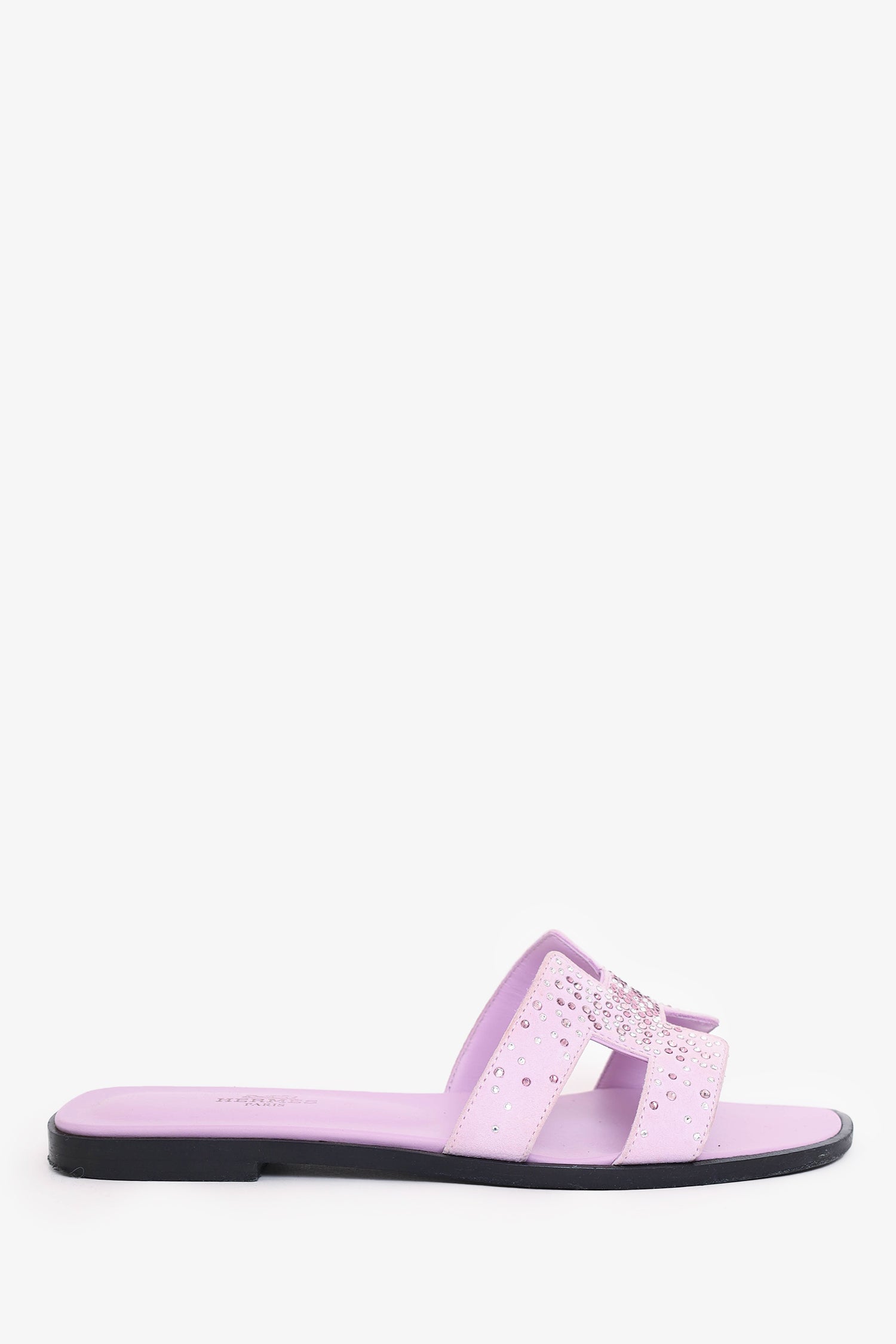Hermès Purple Suede Crystal Oran Sandals Size 36.5