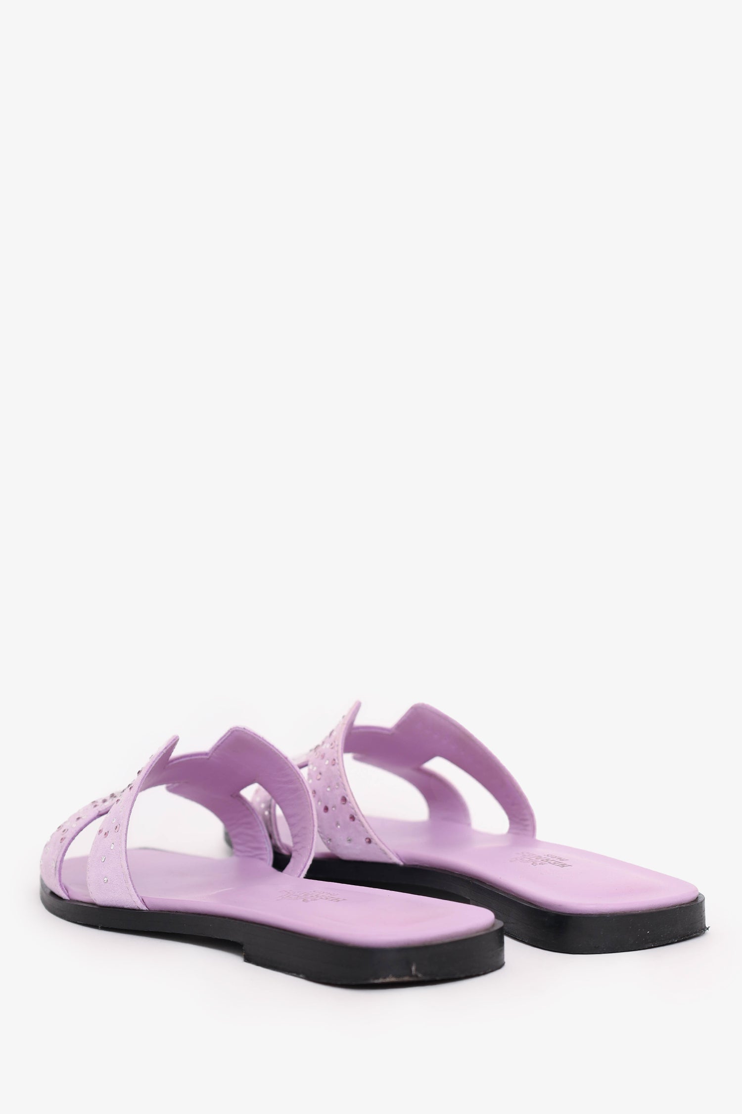 Hermès Purple Suede Crystal Oran Sandals Size 36.5