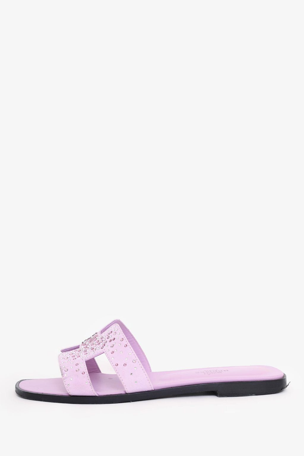Hermès Purple Suede Crystal Oran Sandals Size 36.5