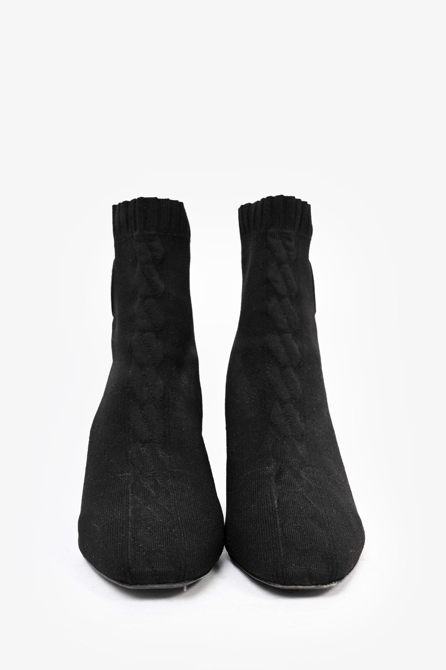 Hermès Black Knit Volver 60 Sock Boots Size 38.5