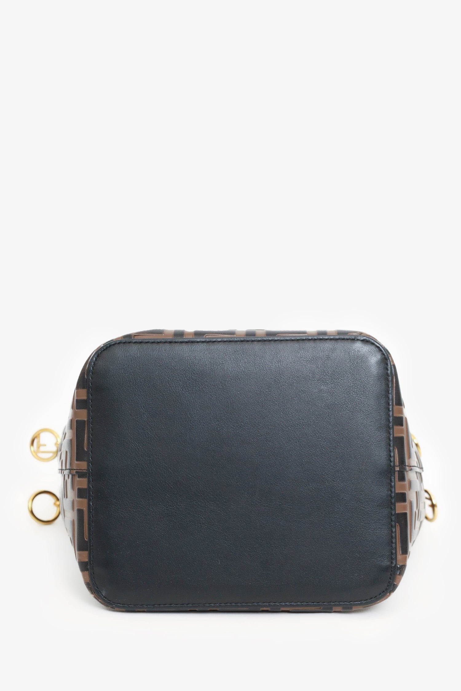 Fendi Brown FF 1974 Embossed Calfskin Grande Mon Tresor Bucket Bag