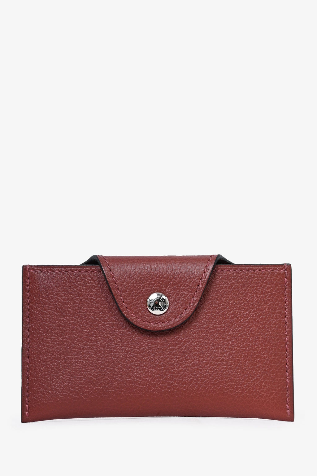Hermès 2023 Burgundy Leather Snap Closure 'Iliade'  Wallet