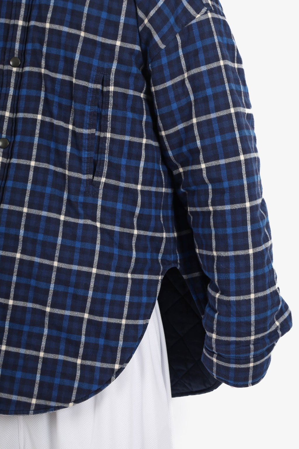 Balenciaga Blue Padded Plaid Shirt Jacket Estimated Size Mens