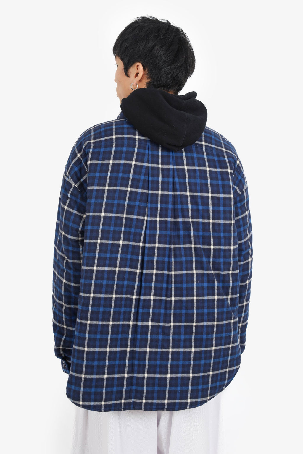 Balenciaga Blue Padded Plaid Shirt Jacket Estimated Size Mens