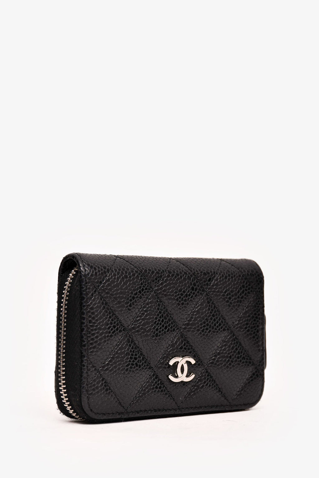 Pre-Loved Chanel™ 2021 Black Caviar Classic Zip  Holder