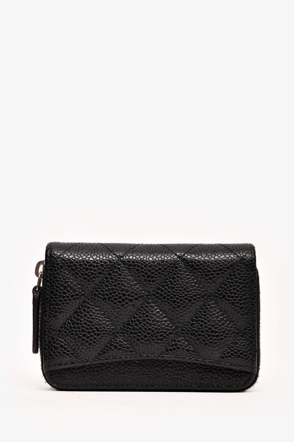 Pre-Loved Chanel™ 2021 Black Caviar Classic Zip  Holder