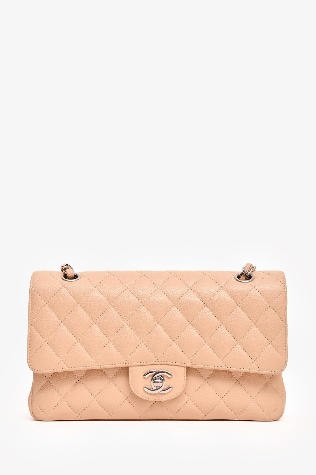 Pre-Loved Chanel™ 2010/11 Beige Caviar Medium Double Flap Shoulder Bag
