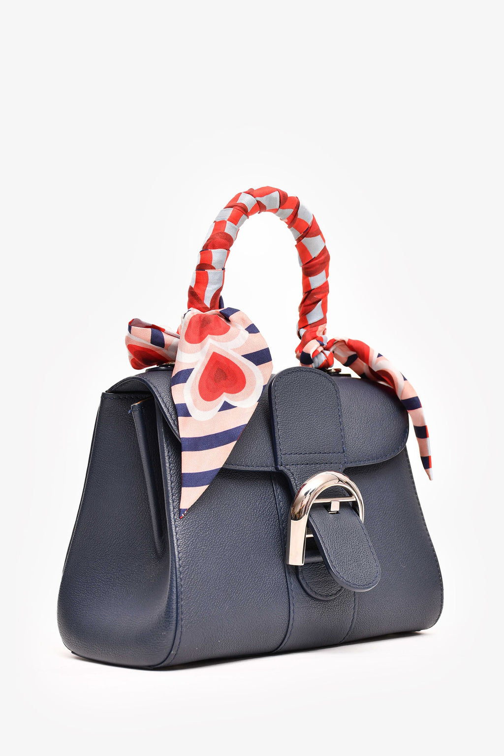Delvaux Blue Leather 'Brillant' Top Handle With Strap