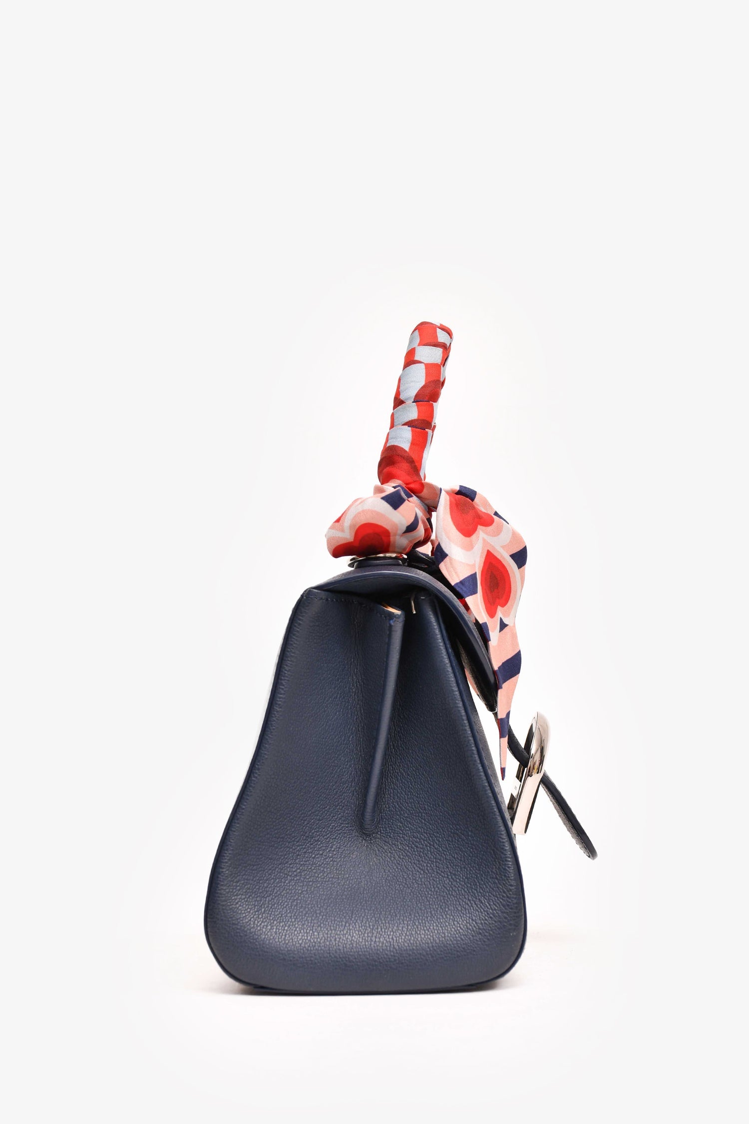 Delvaux Blue Leather 'Brillant' Top Handle With Strap