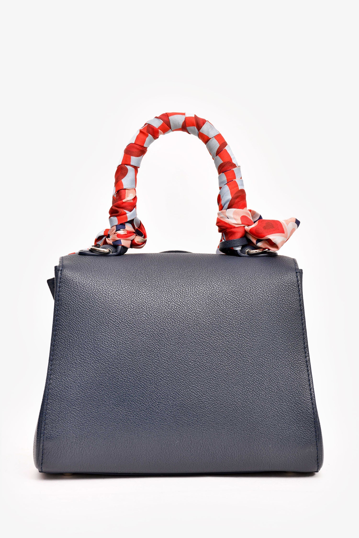 Delvaux Blue Leather 'Brillant' Top Handle With Strap