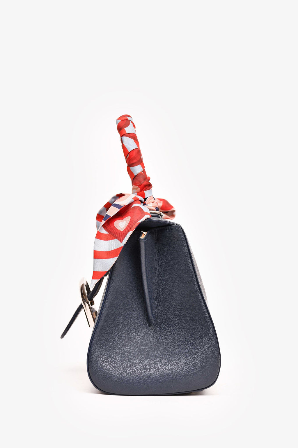 Delvaux Blue Leather 'Brillant' Top Handle With Strap