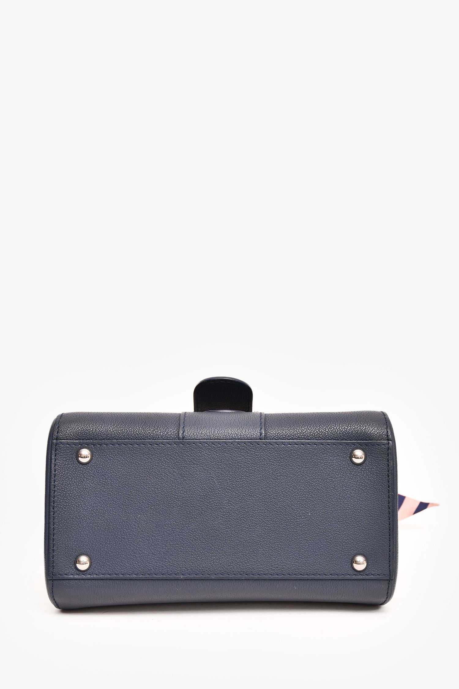 Delvaux Blue Leather 'Brillant' Top Handle With Strap