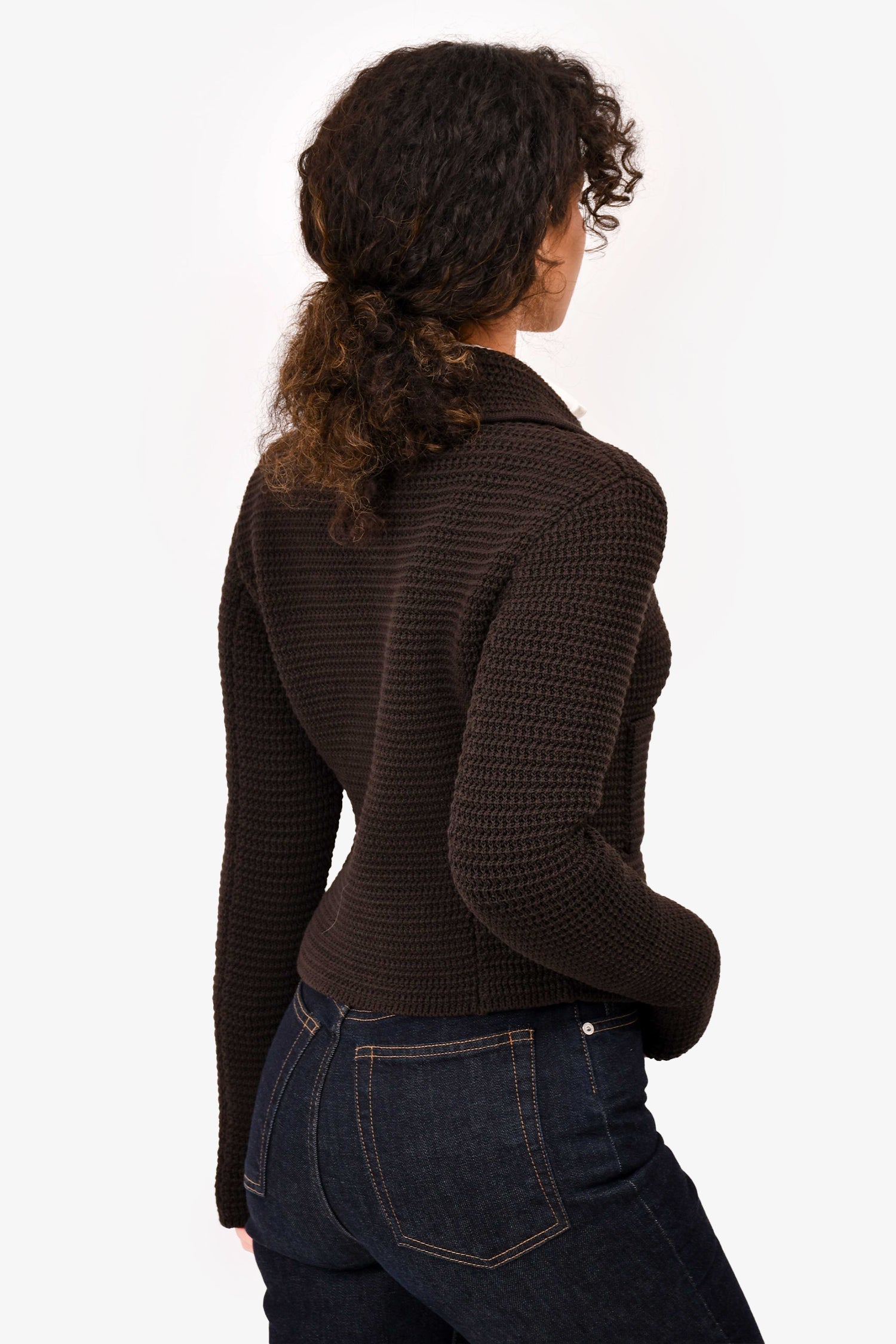 Bottega Veneta Brown Knitted Button-Up igan Size XS