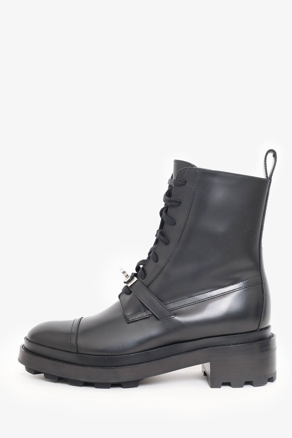 Hermès Black Glossed Calfskin Funk Ankle Boots Size 39