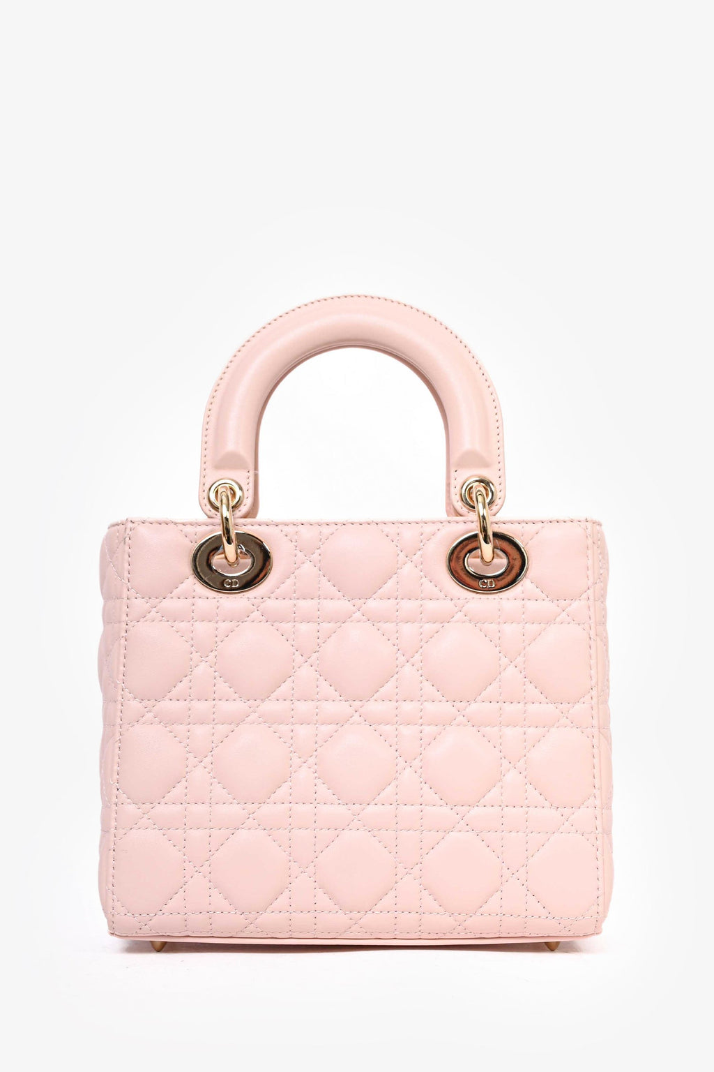 Christian Dior 2022 Pink Cannage Leather ABC Small Lady Dior Top Handle with Strap