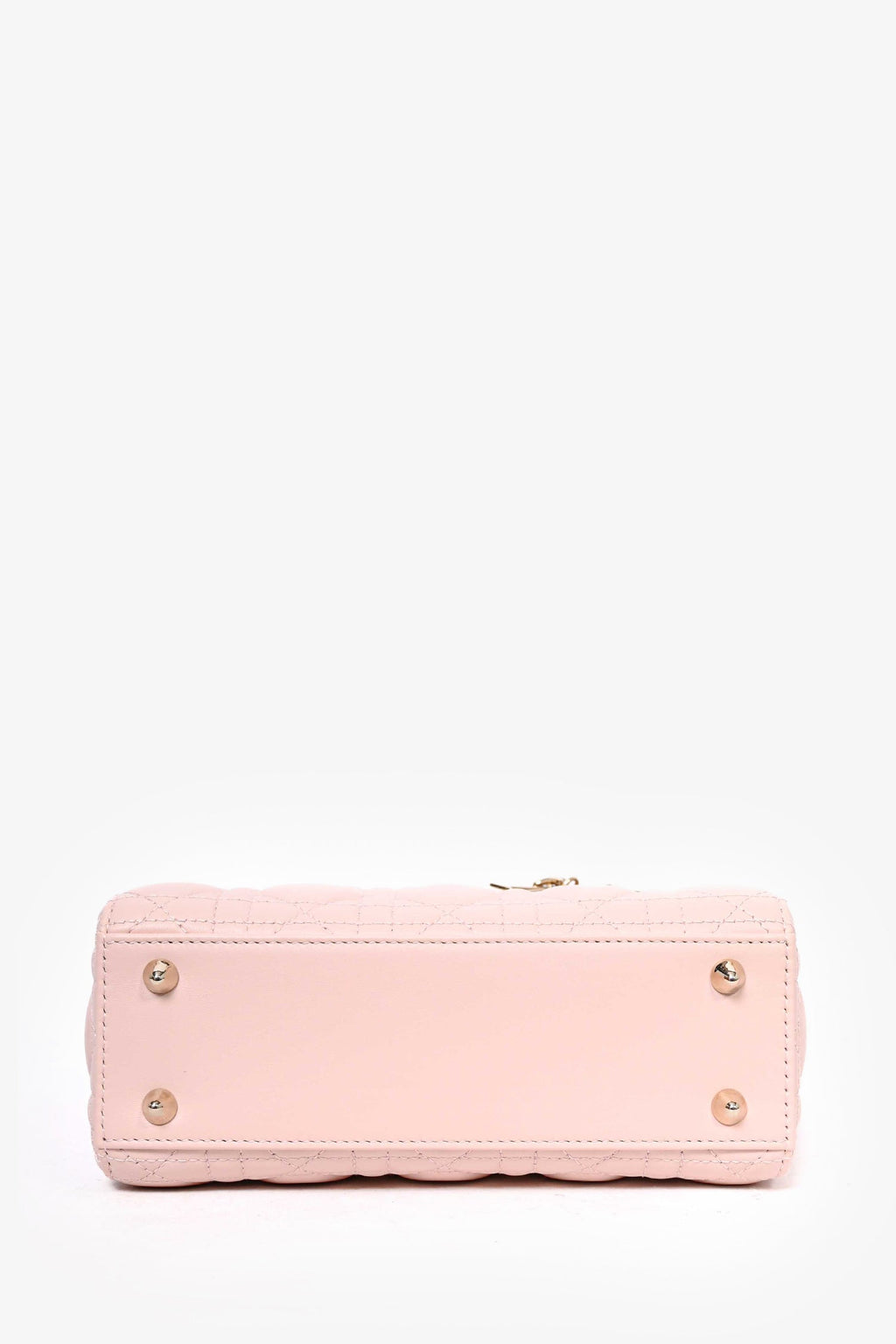 Christian Dior 2022 Pink Cannage Leather ABC Small Lady Dior Top Handle with Strap