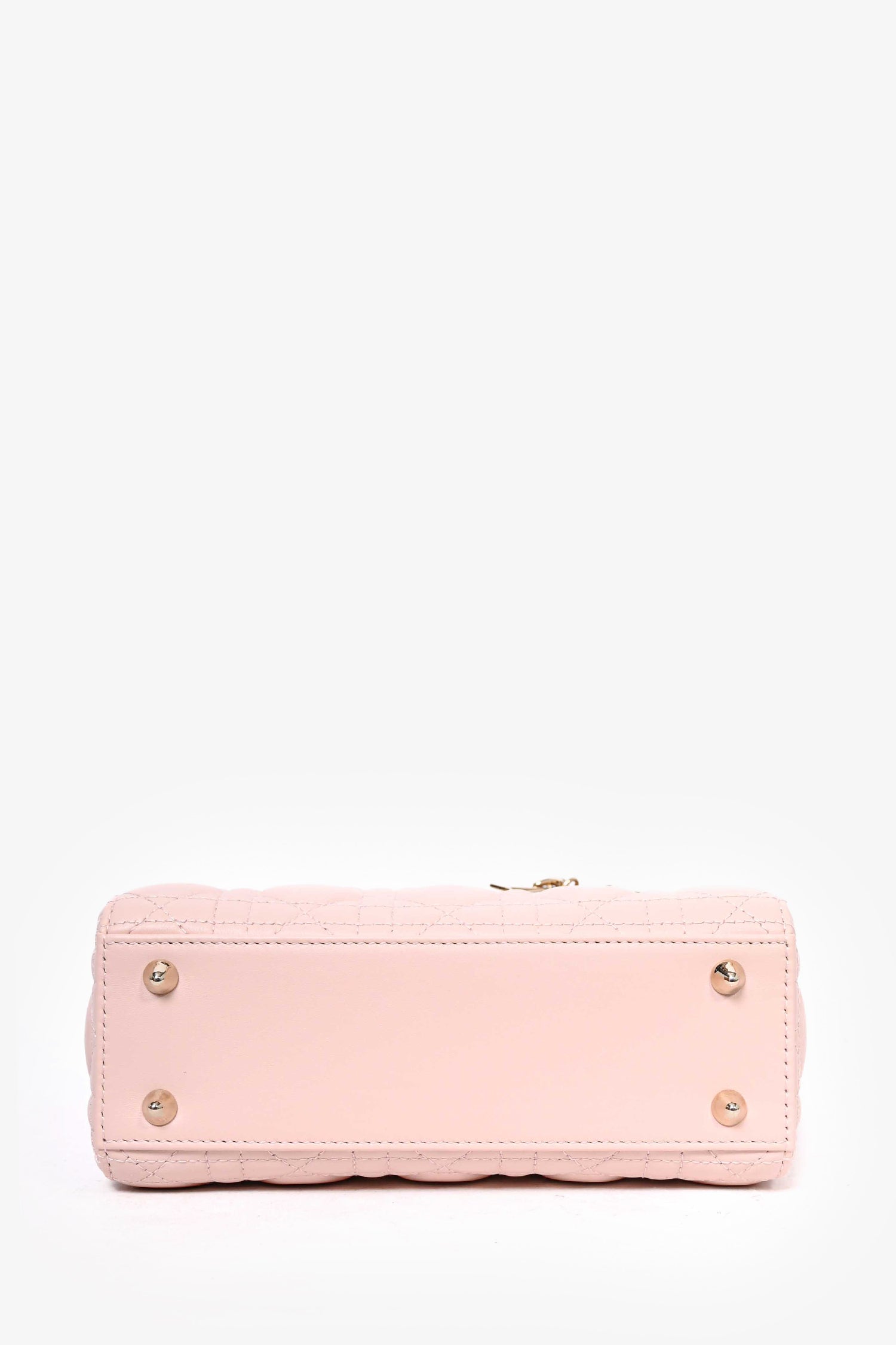 Christian Dior 2022 Pink Cannage Leather ABC Small Lady Dior Top Handle with Strap