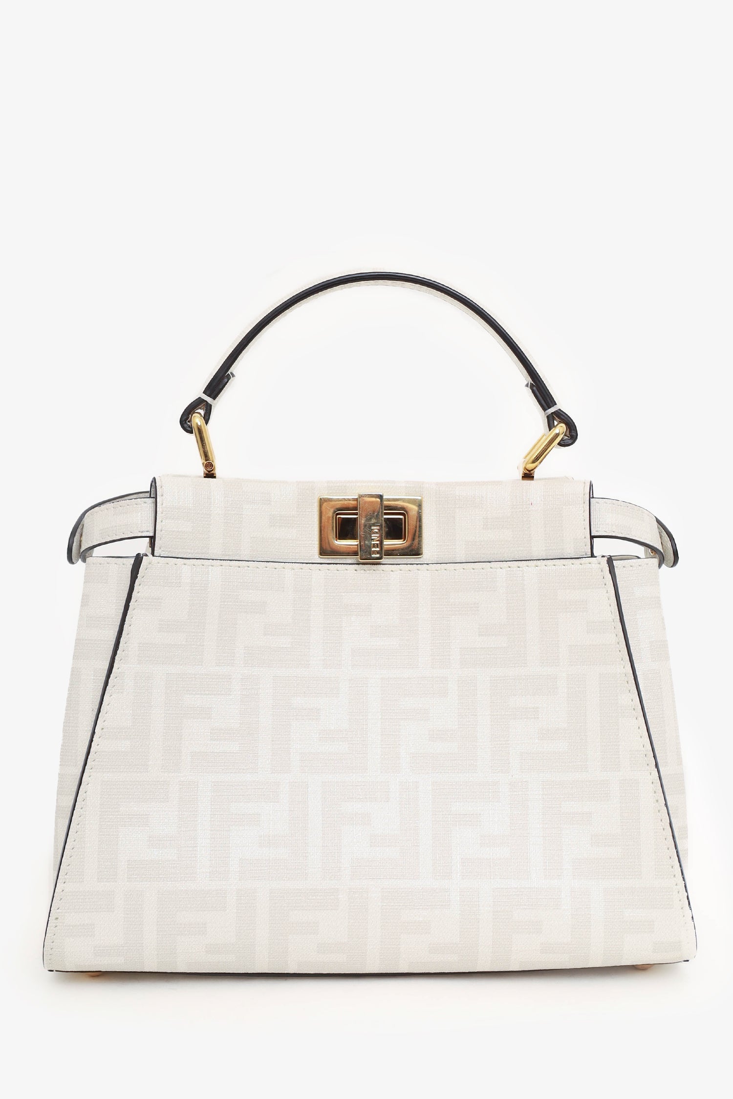 Fendi White/Multicolour Glazed Fabric FF Bikini Girls Mini Peekaboo