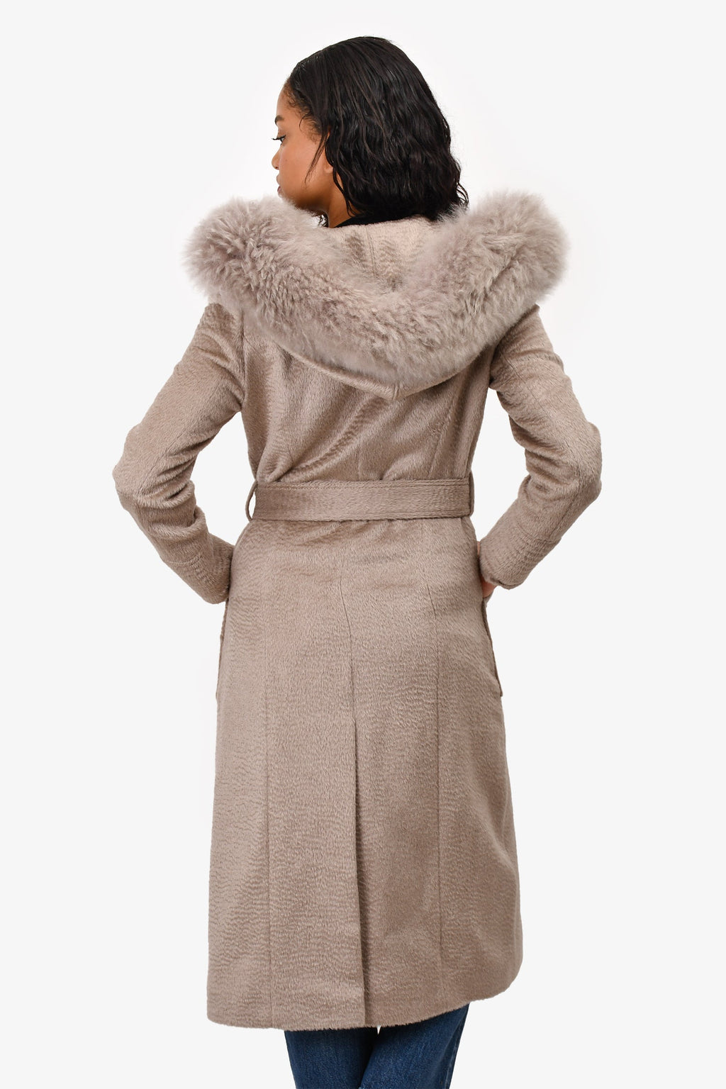 Sentaler Brown Wool/Alpaca Blend Fur Jacket Size XS