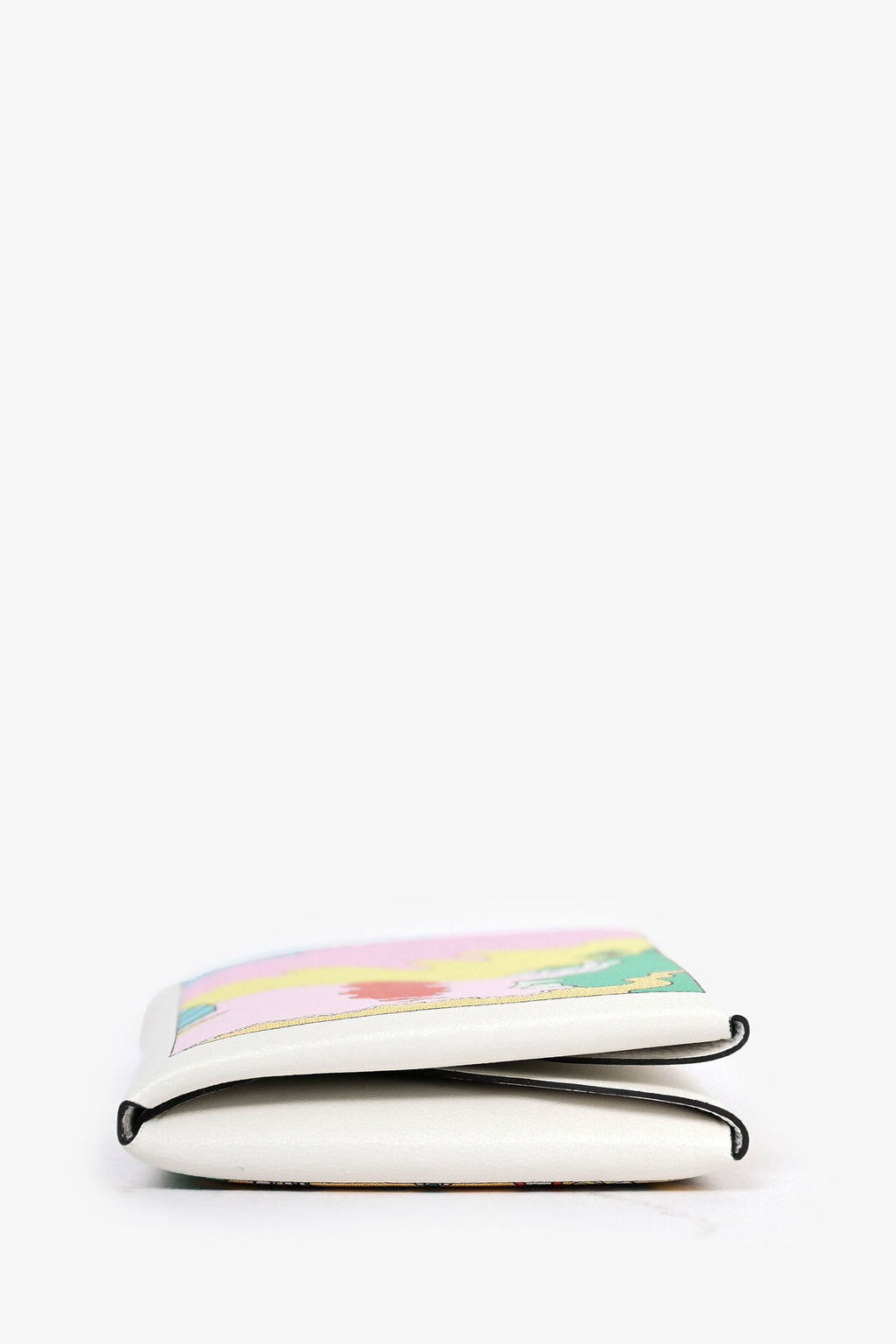 Hermès White Printed Calvi Duo Wallet
