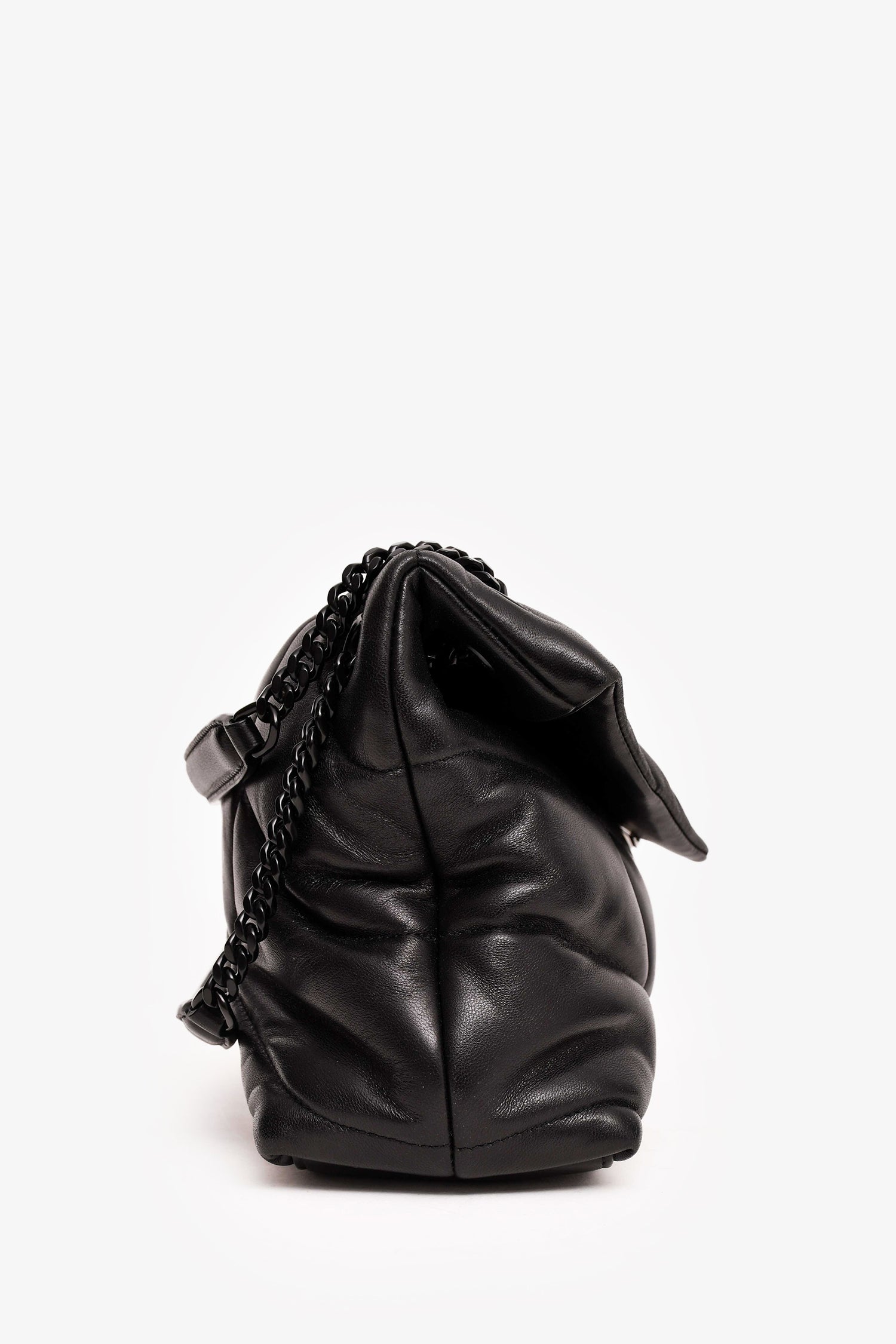 Saint Laurent Black Quilted Leather Small LouLou Puffer Shoulder Bag