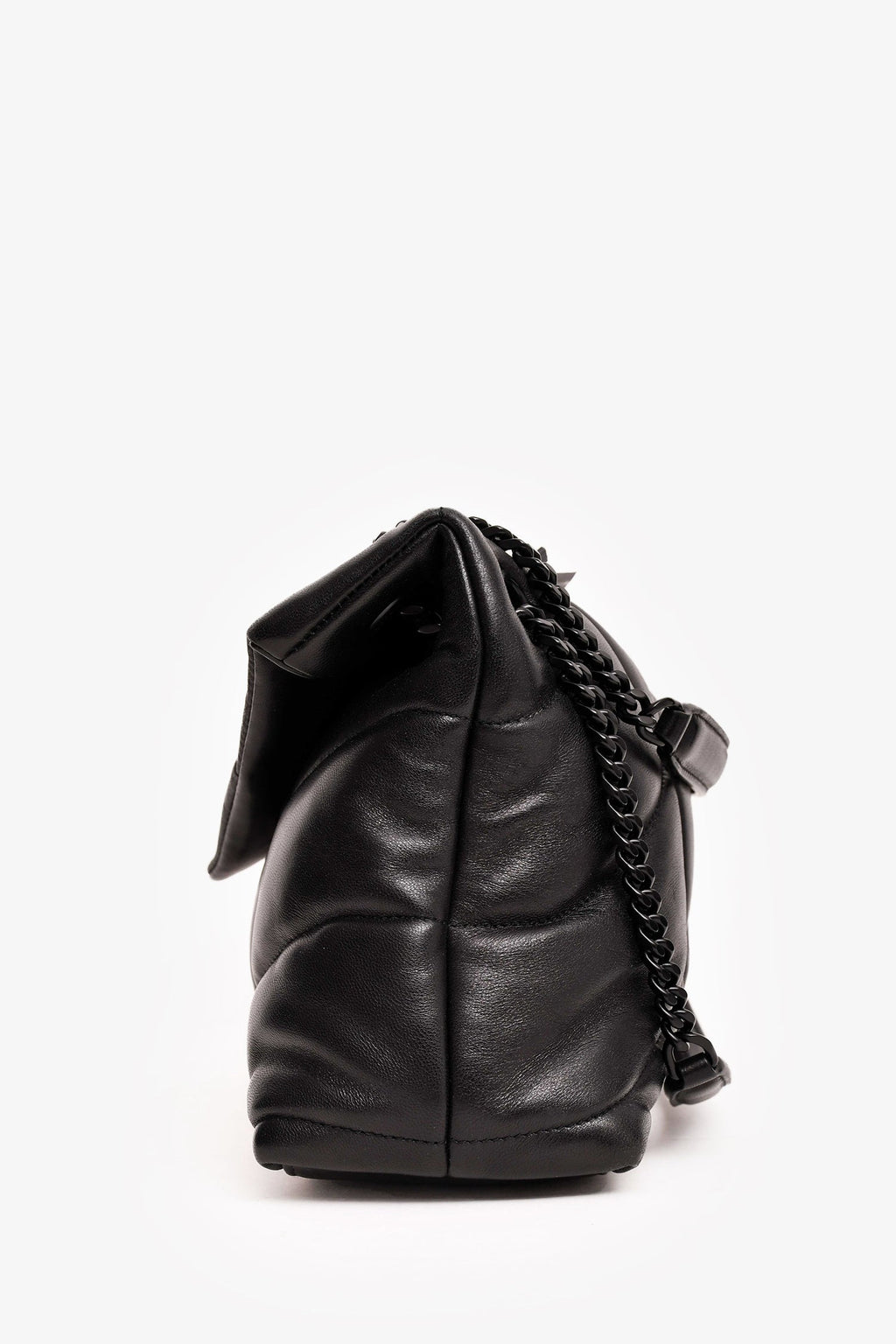 Saint Laurent Black Quilted Leather Small LouLou Puffer Shoulder Bag