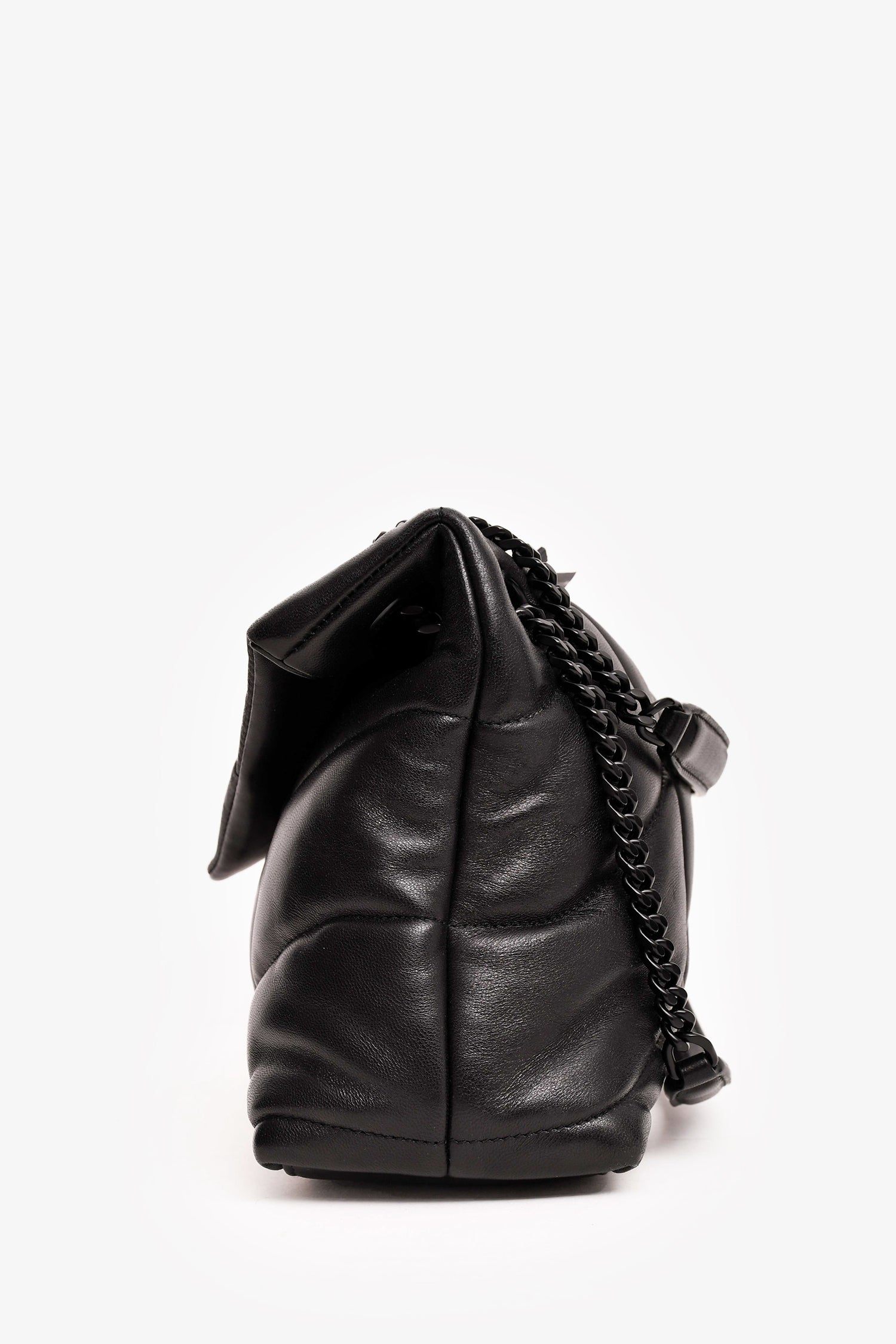 Saint Laurent Black Quilted Leather Small LouLou Puffer Shoulder Bag