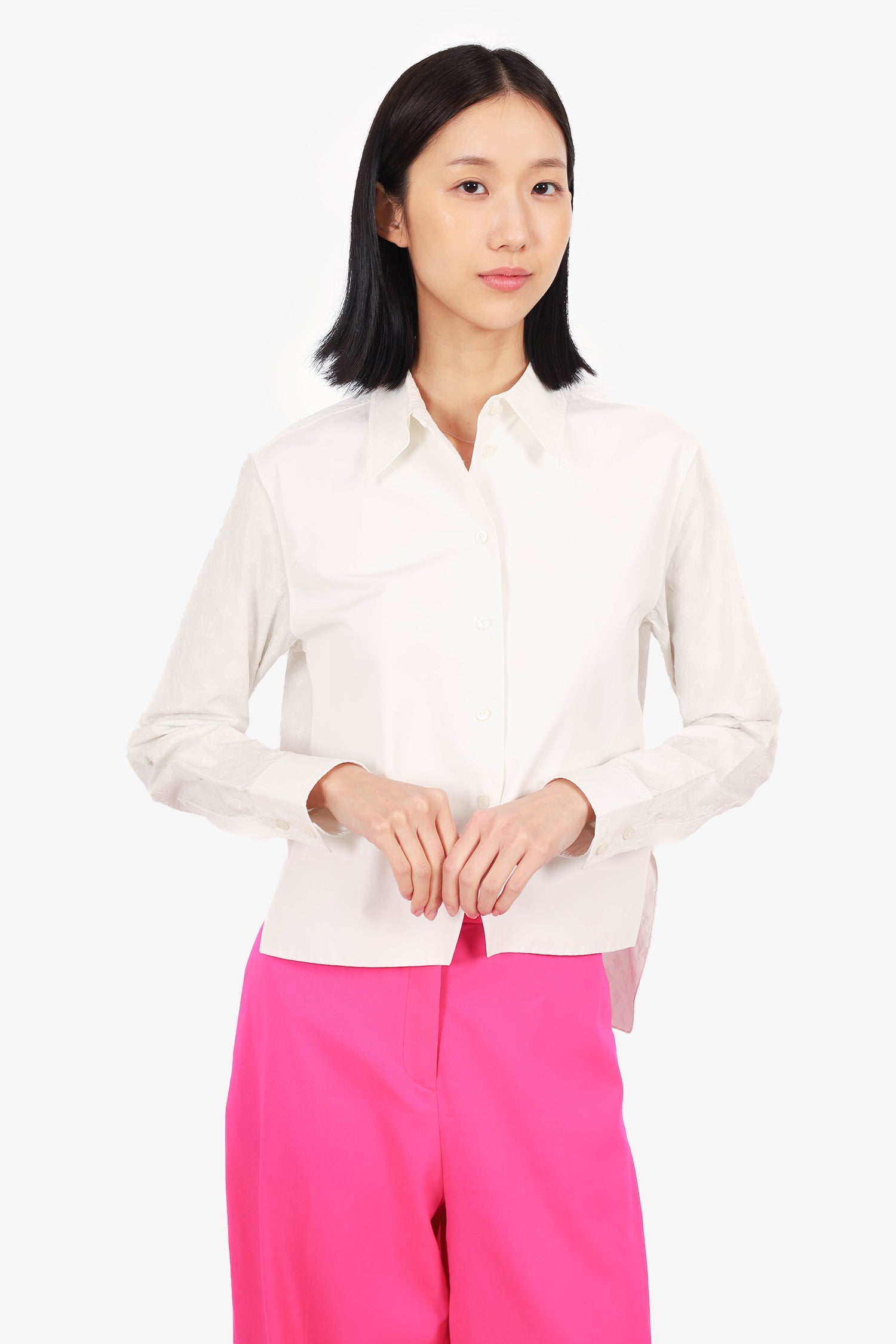 Louis Vuitton White Monogram Long-Sleeve Shirt Size 38